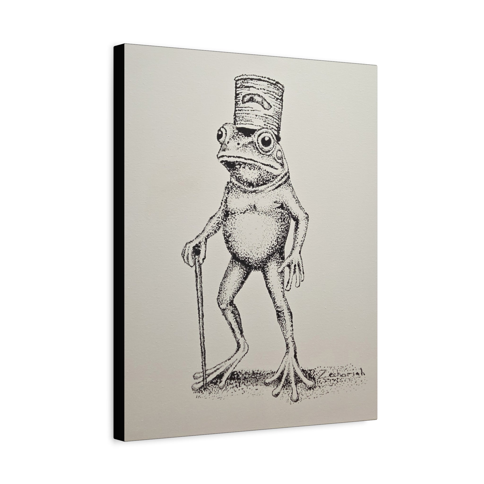 Quirky Animal Art Canvas, Unique Frog Decor, Funky Wall Art, Gift for Nature Lovers, Whimsical Home Decor