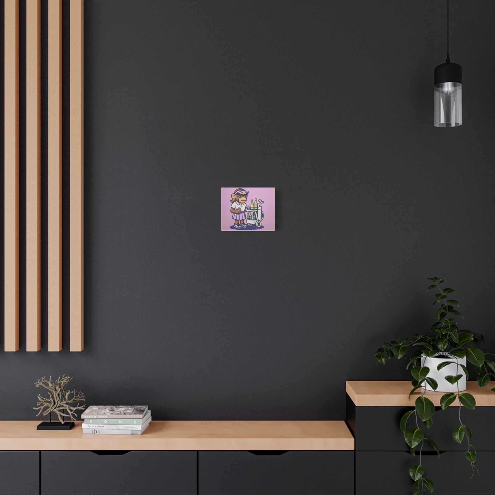 Playful Monkey Wall Art, Colorful Canvas Print, Retro Vibe Home Decor, Gift for Animal Lovers, Fun Artwork for Kids' Room