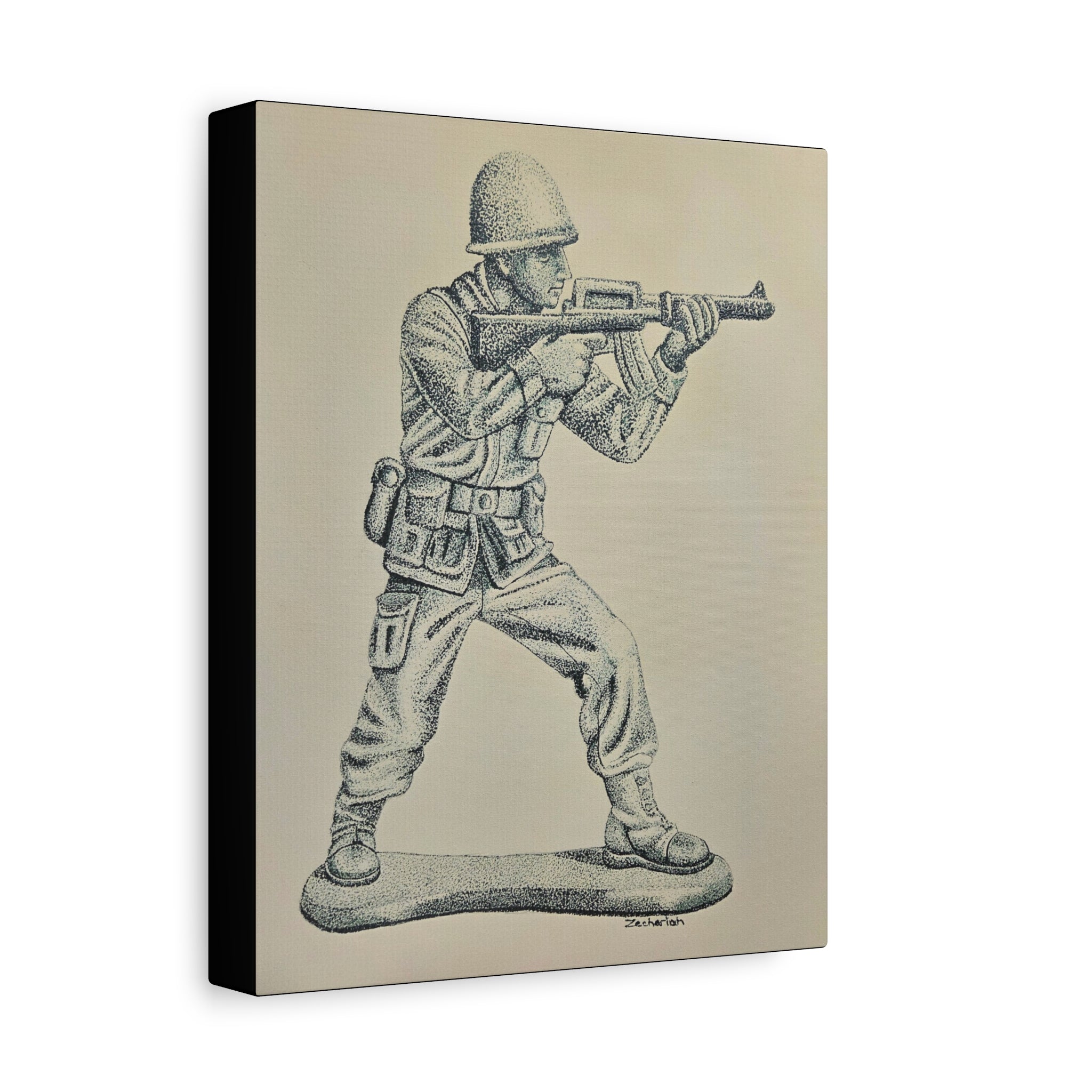 Soldier Art Canvas Print, Vintage Wall Decor for Home, Military Tribute, Unique Gift for Home Office, Personalized Decorative Art