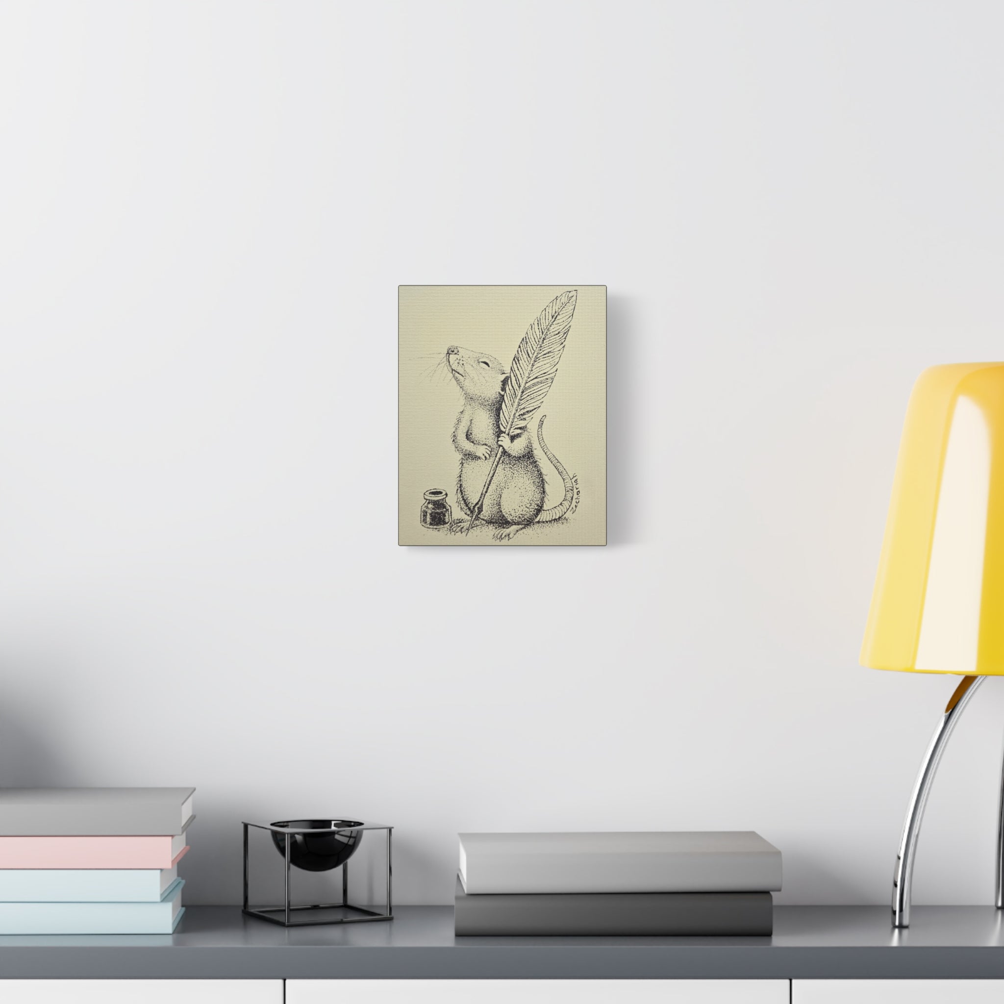 Whimsical Mouse Canvas Print, Cute Wall Art, Home Decor, Gift for Animal Lovers, Nursery Art