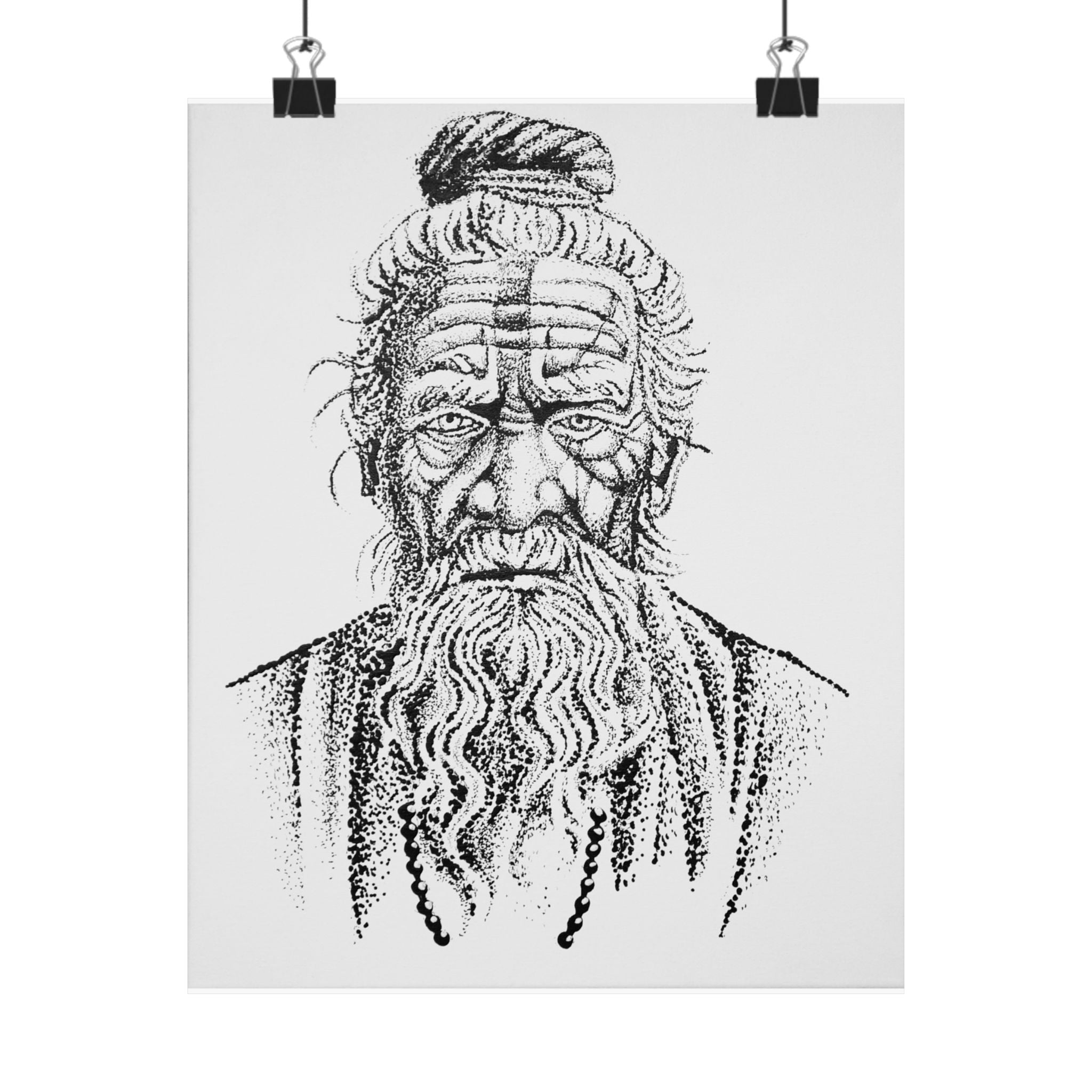 The Sage - Artistic Matte Vertical Posters, Spiritual Wall Decor, Meditation Room Art, Unique Gift for Yoga Lovers, Home Decoration