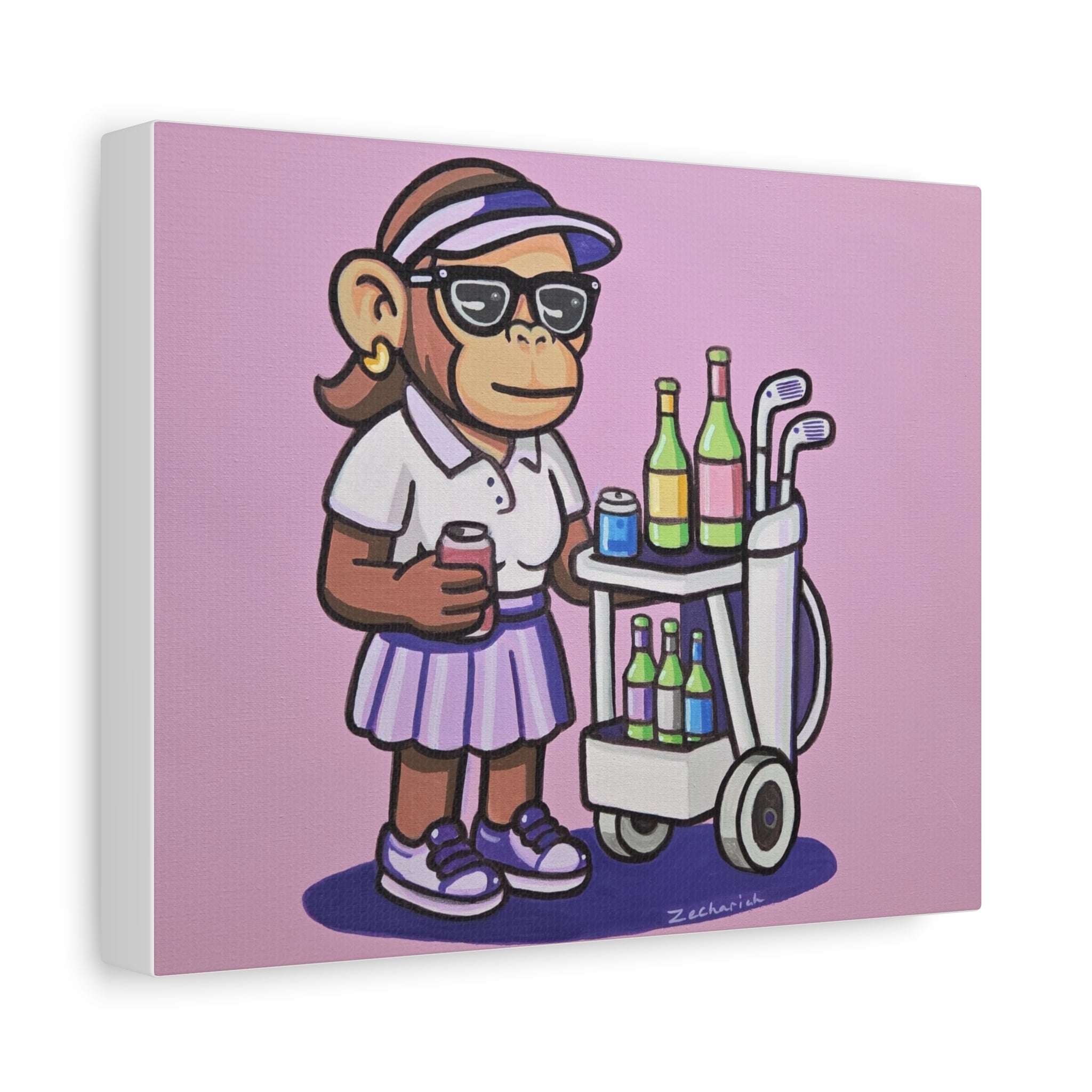 Playful Monkey Wall Art, Colorful Canvas Print, Retro Vibe Home Decor, Gift for Animal Lovers, Fun Artwork for Kids' Room