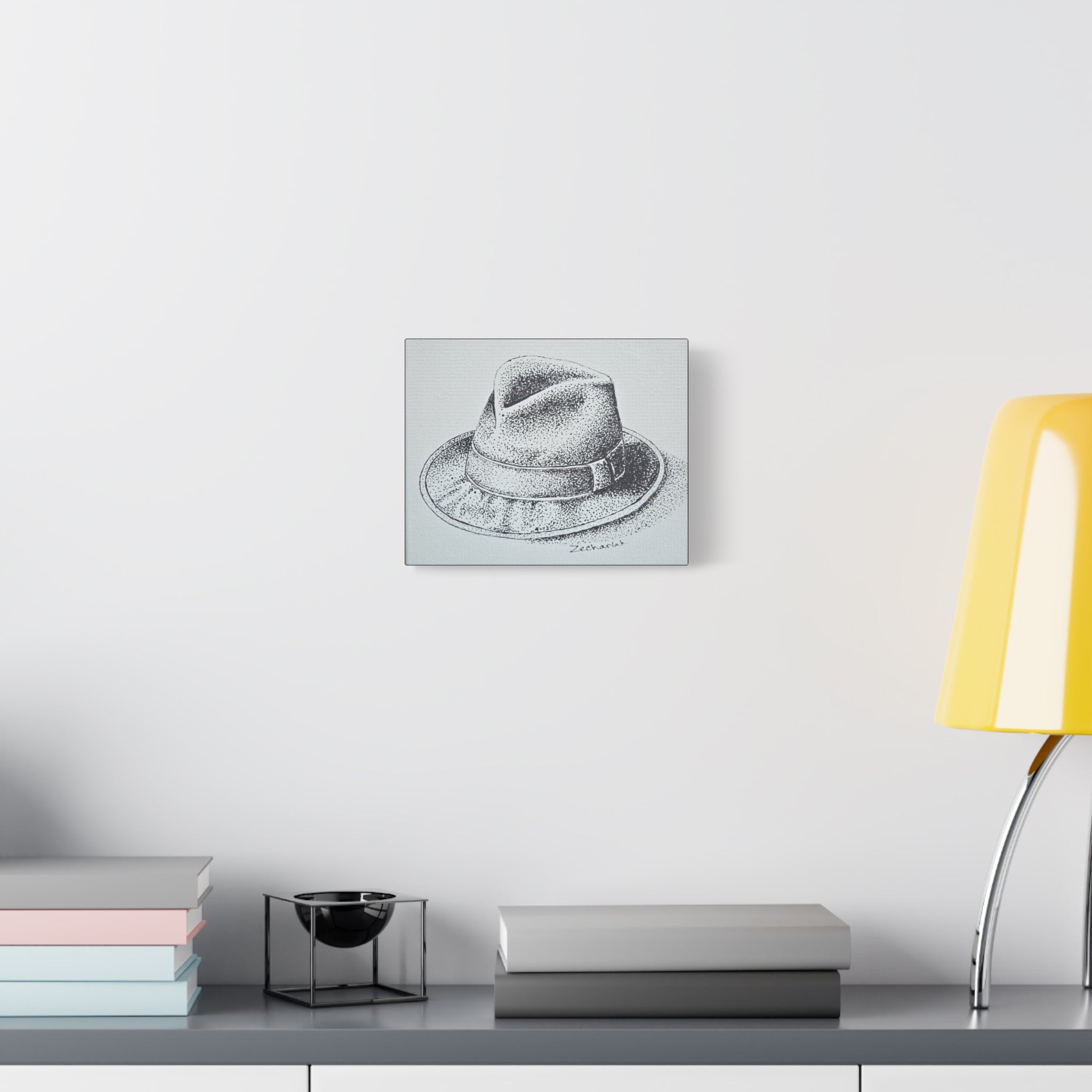 Stylish Wall Art Canvas Print of Classic Fedora Hat, Home Decor, Gift for Hat Lovers, Fashion Enthusiasts, Art Collectors