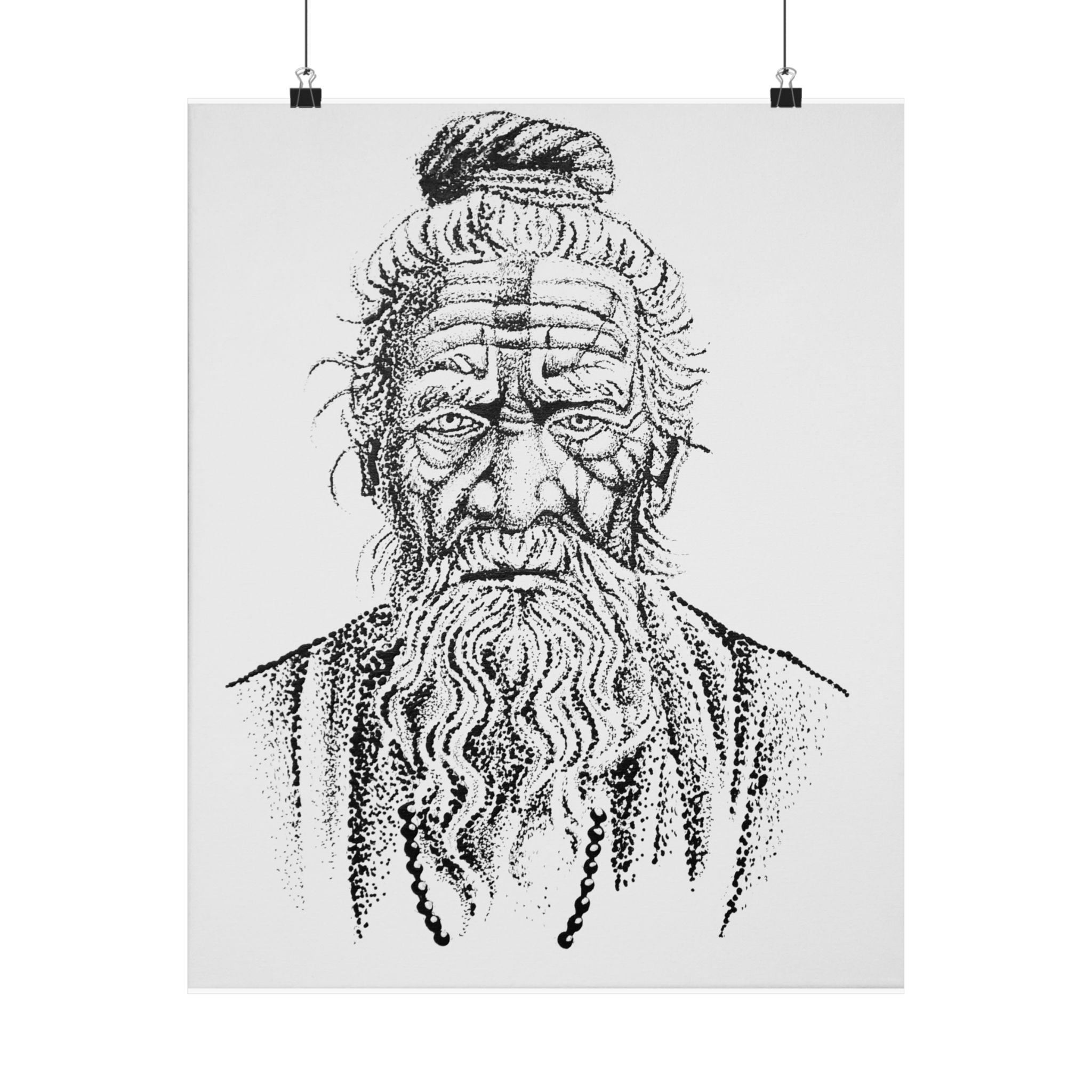 The Sage - Artistic Matte Vertical Posters, Spiritual Wall Decor, Meditation Room Art, Unique Gift for Yoga Lovers, Home Decoration
