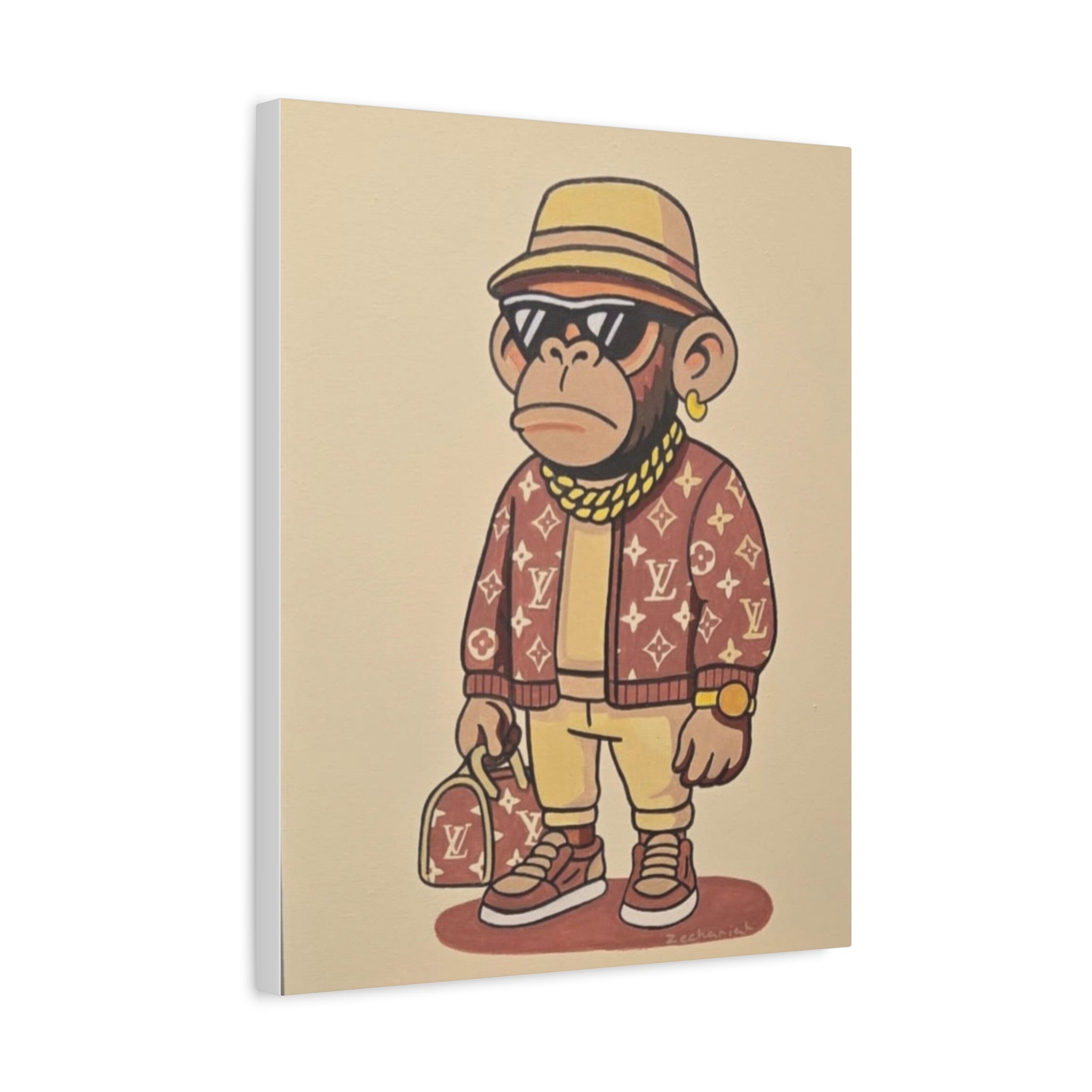 Stylish Monkey Art Canvas, Modern Wall Decor, Trendy Home Decor, Unique Gift, Art for Living Room, Hip Hop Vibe, Fun Wall Art