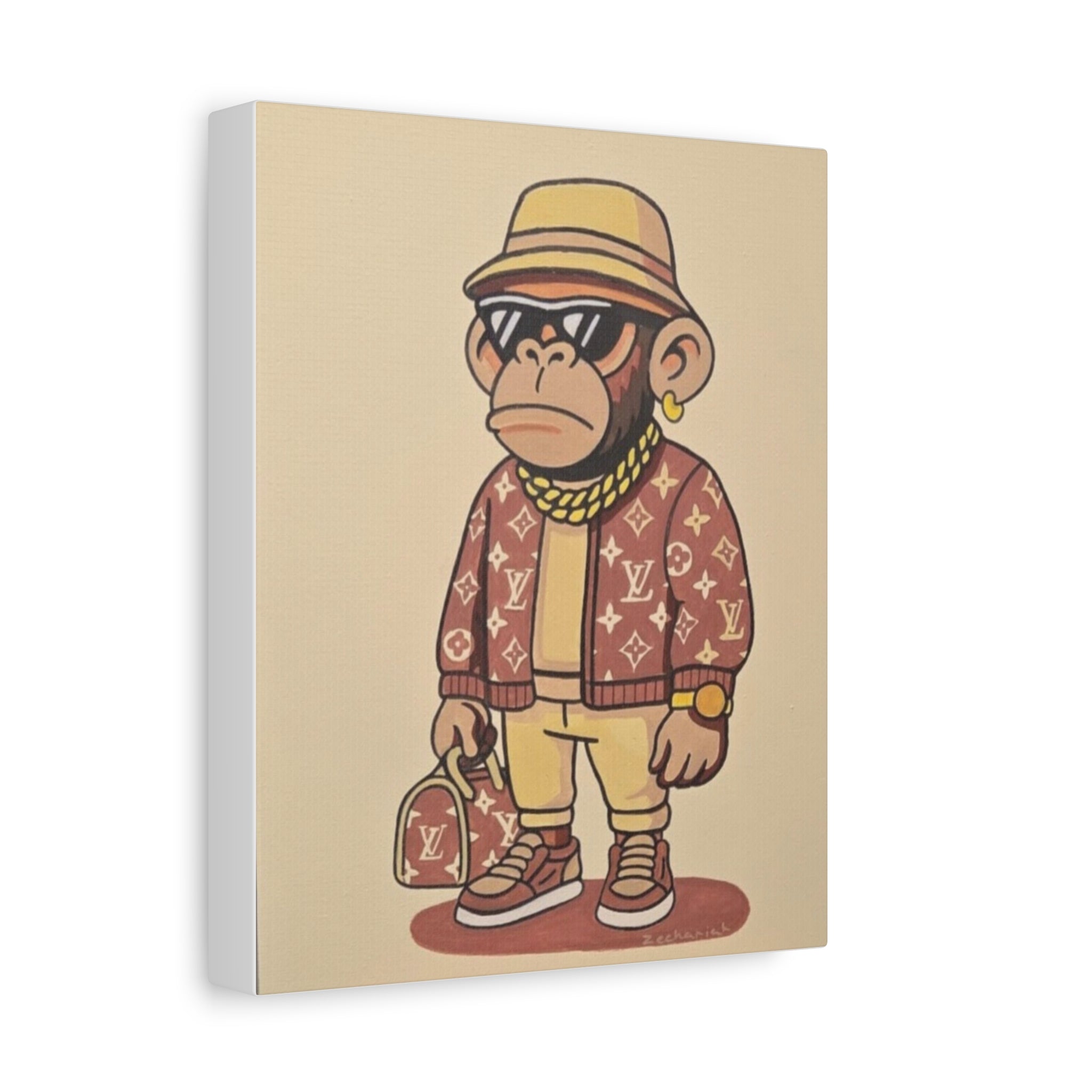 Stylish Monkey Art Canvas, Modern Wall Decor, Trendy Home Decor, Unique Gift, Art for Living Room, Hip Hop Vibe, Fun Wall Art