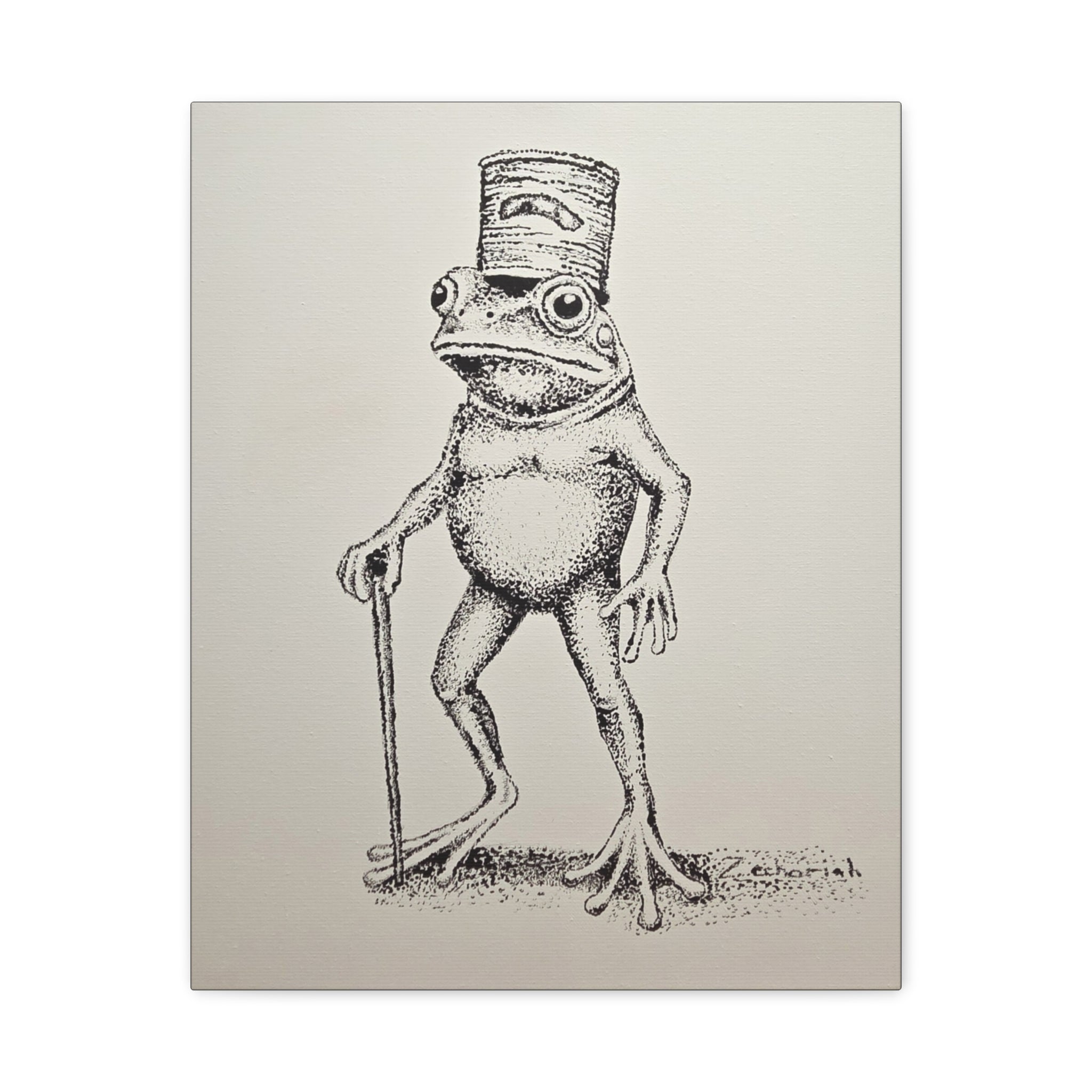 Quirky Animal Art Canvas, Unique Frog Decor, Funky Wall Art, Gift for Nature Lovers, Whimsical Home Decor