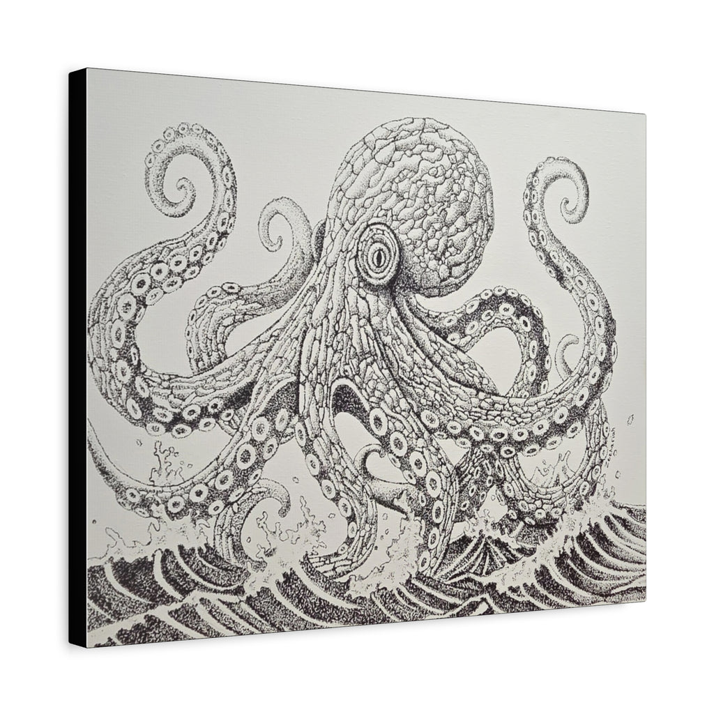 Oceanic Octopus Art Canvas, Nautical Decor for Home, Sea Lover Gift, Wall Art, Beach House Decor, Unique Artwork, Marine Life