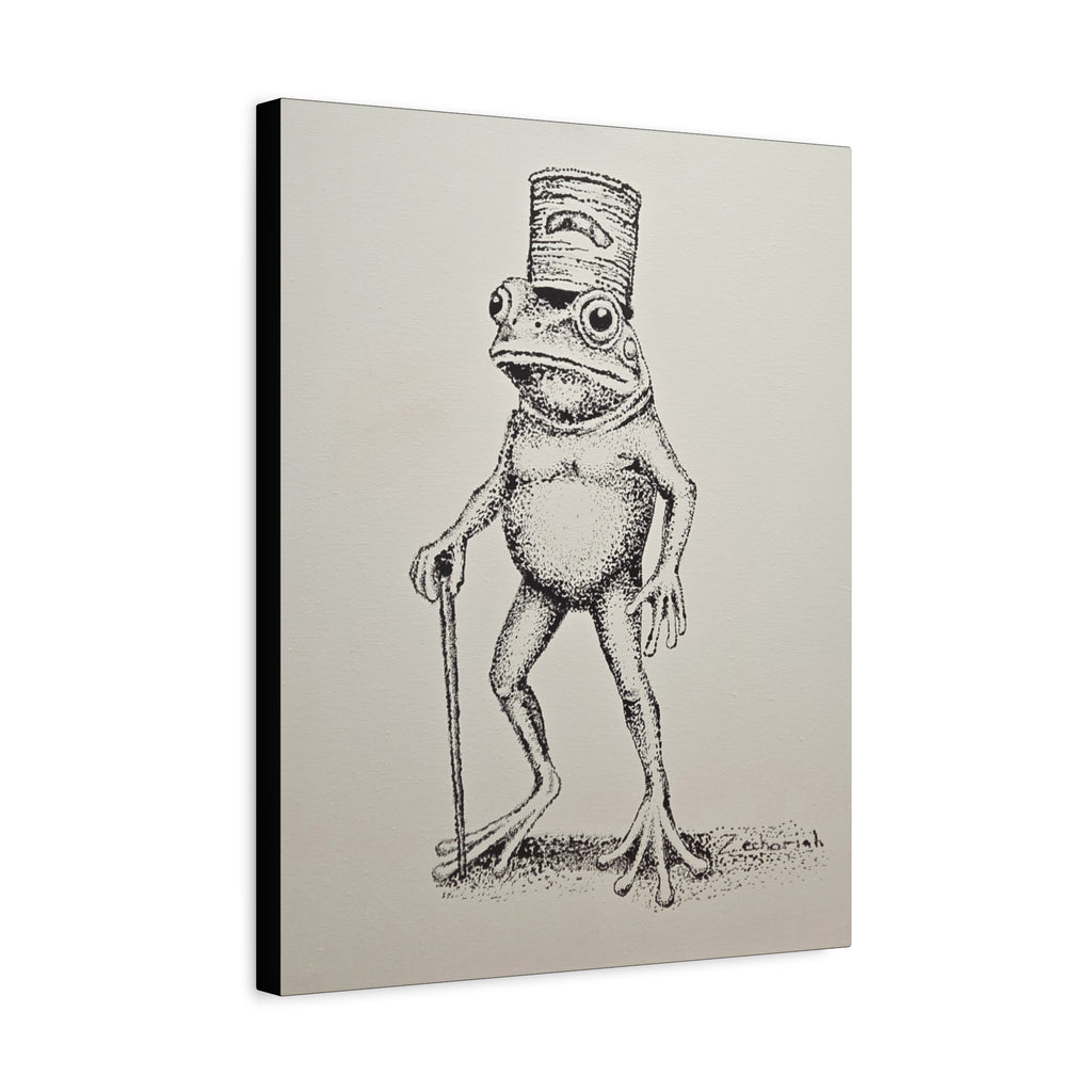 Quirky Animal Art Canvas, Unique Frog Decor, Funky Wall Art, Gift for Nature Lovers, Whimsical Home Decor