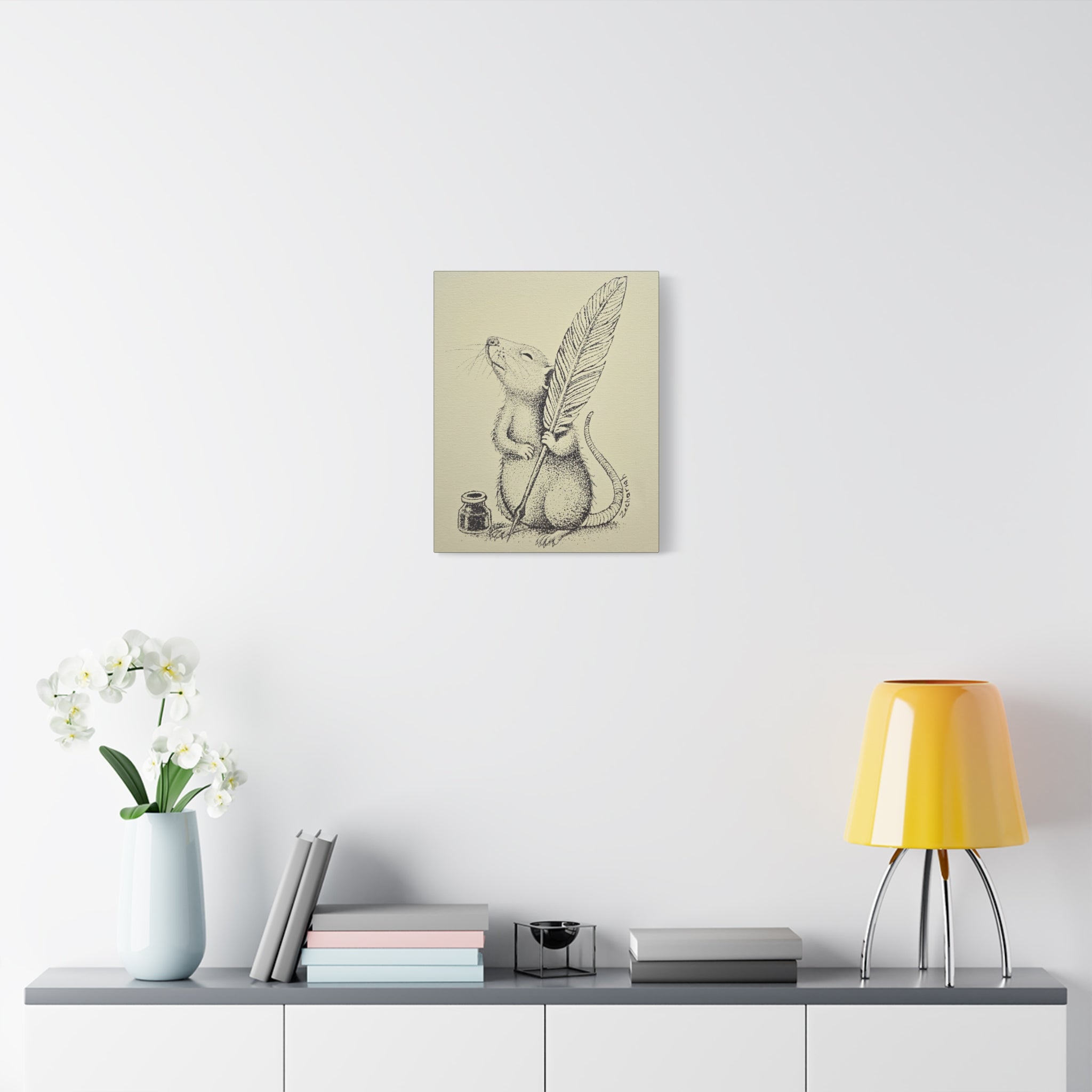 Whimsical Mouse Canvas Print, Cute Wall Art, Home Decor, Gift for Animal Lovers, Nursery Art