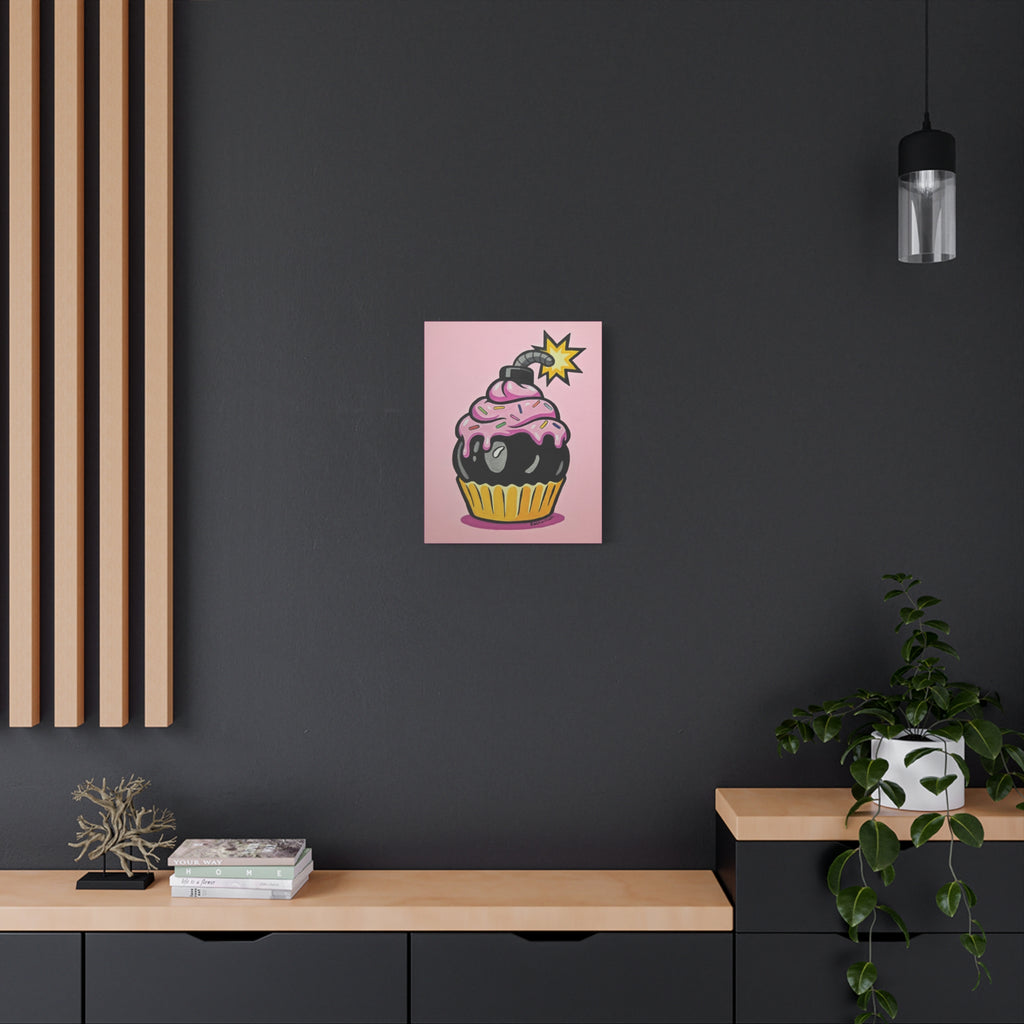 Explosive Cupcake Art Print, Funky Wall Decor, Unique Gift, Birthday Celebration, Fun Kitchen Decor