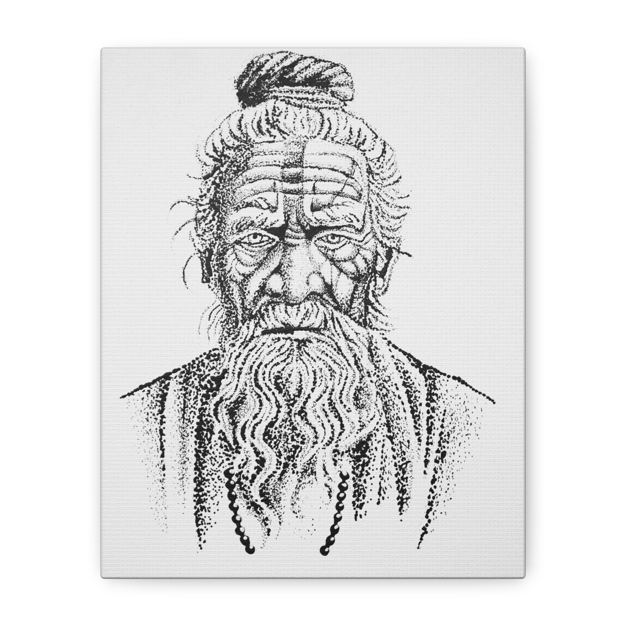 Artistic Canvas Wall Art of an Elder Sage - Vintage Decor for Home, Meditation Spaces, Wise Man Portrait, Spiritual Gift, Contemporary Art