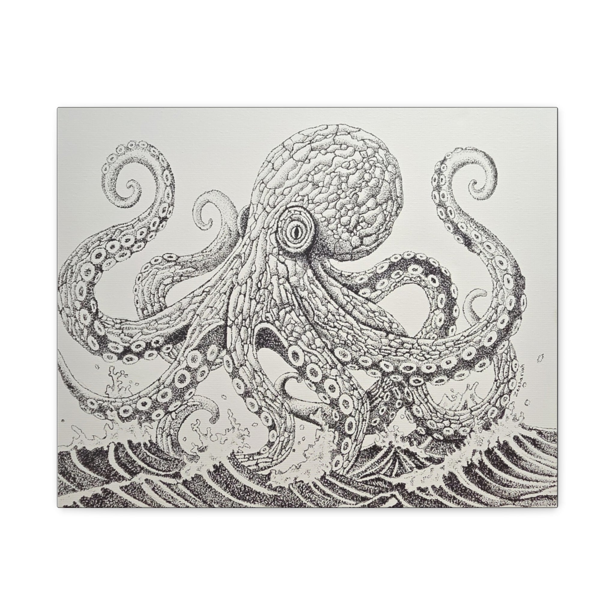 Oceanic Octopus Art Canvas, Nautical Decor for Home, Sea Lover Gift, Wall Art, Beach House Decor, Unique Artwork, Marine Life