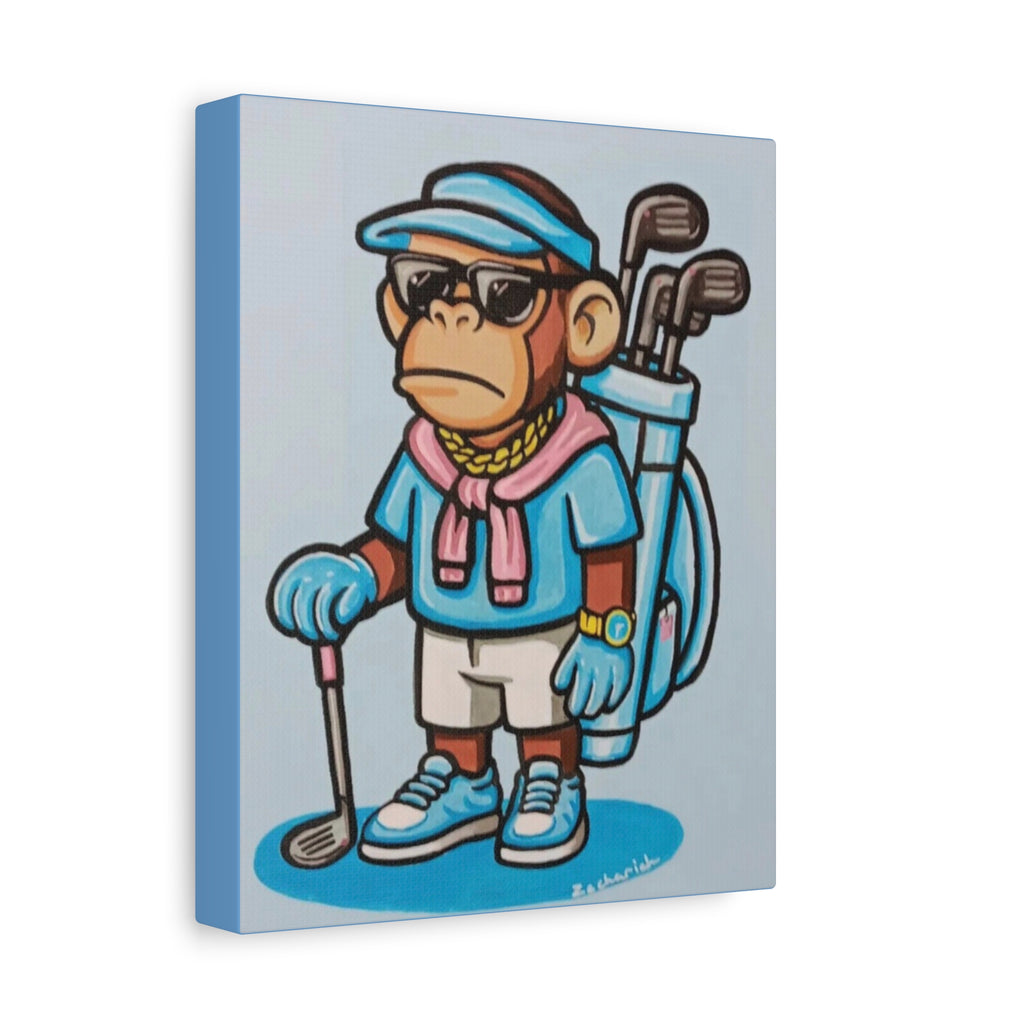 Cool Golf Monkey Canvas Art, Funky Monkey Decor, Wall Art for Golf Lovers, Unique Gift, Golf Club Decor, Fun Home Decor
