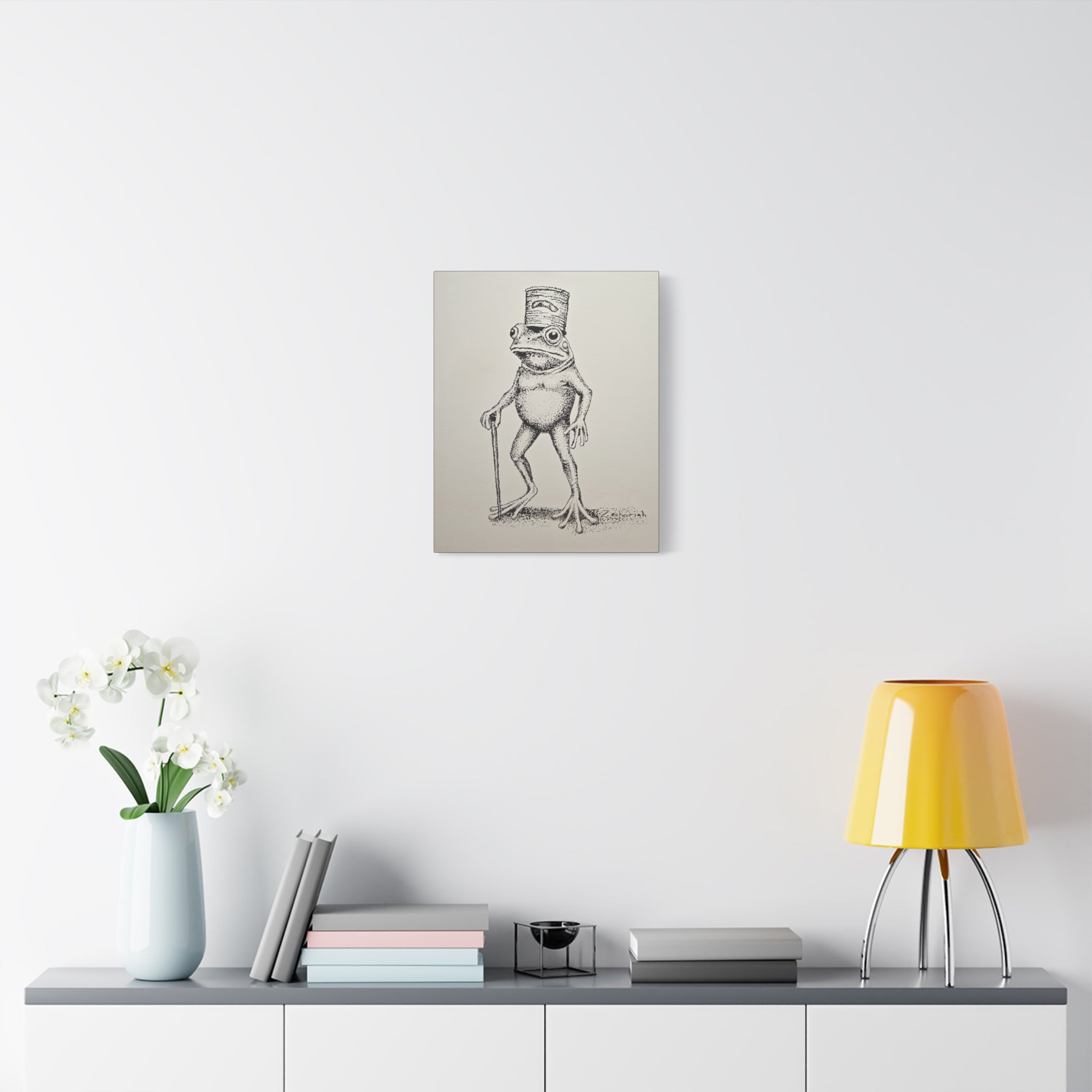 Quirky Animal Art Canvas, Unique Frog Decor, Funky Wall Art, Gift for Nature Lovers, Whimsical Home Decor