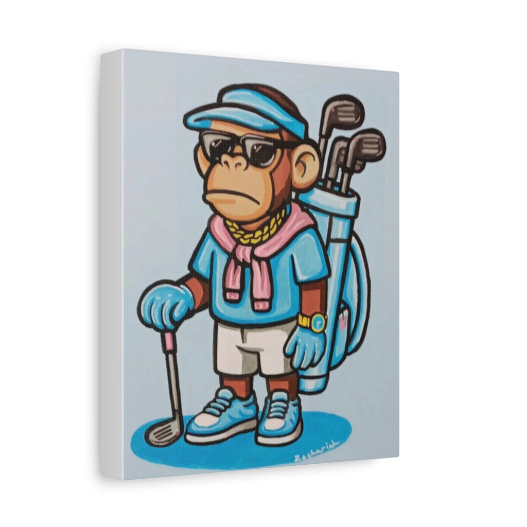 Cool Golf Monkey Canvas Art, Funky Monkey Decor, Wall Art for Golf Lovers, Unique Gift, Golf Club Decor, Fun Home Decor