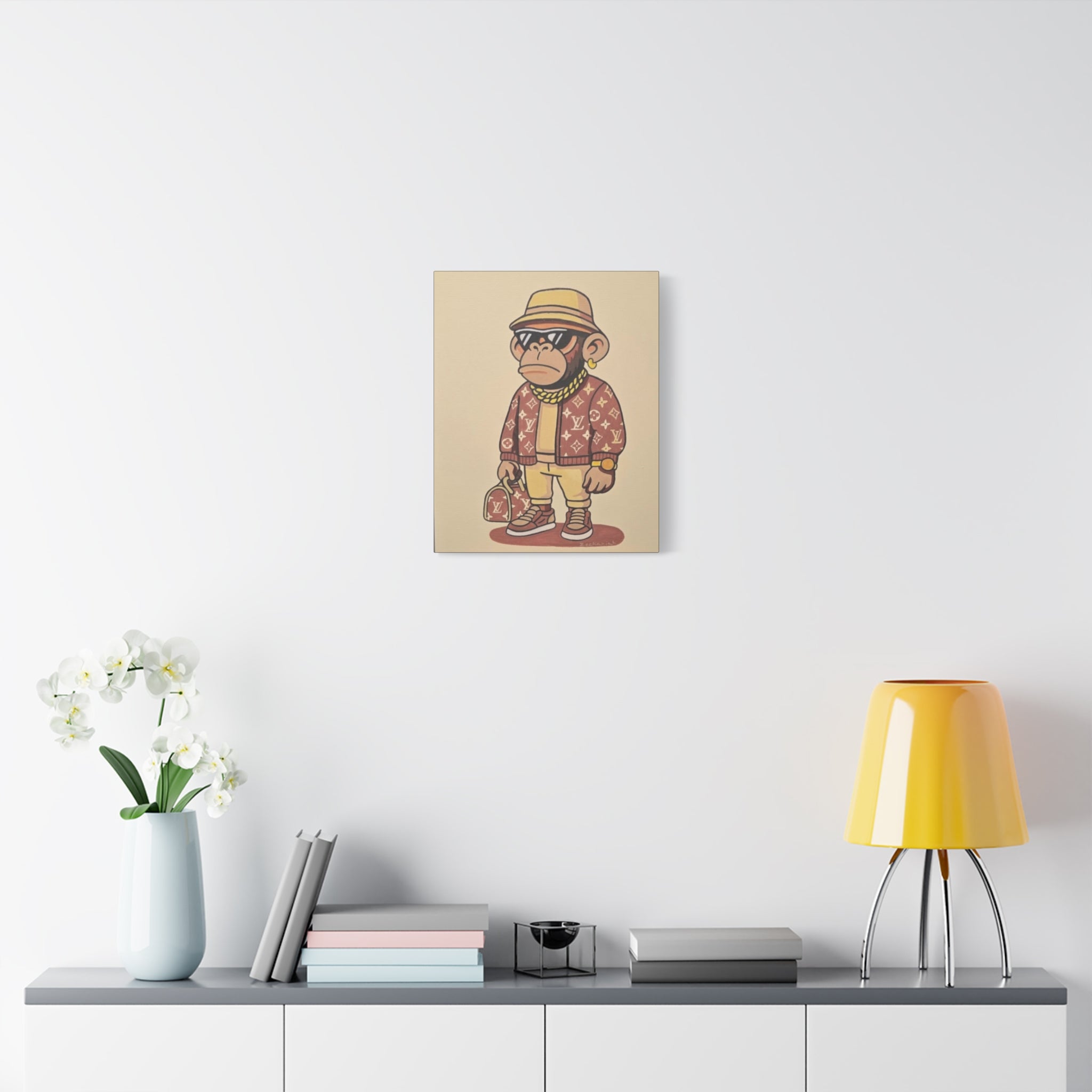 Stylish Monkey Art Canvas, Modern Wall Decor, Trendy Home Decor, Unique Gift, Art for Living Room, Hip Hop Vibe, Fun Wall Art