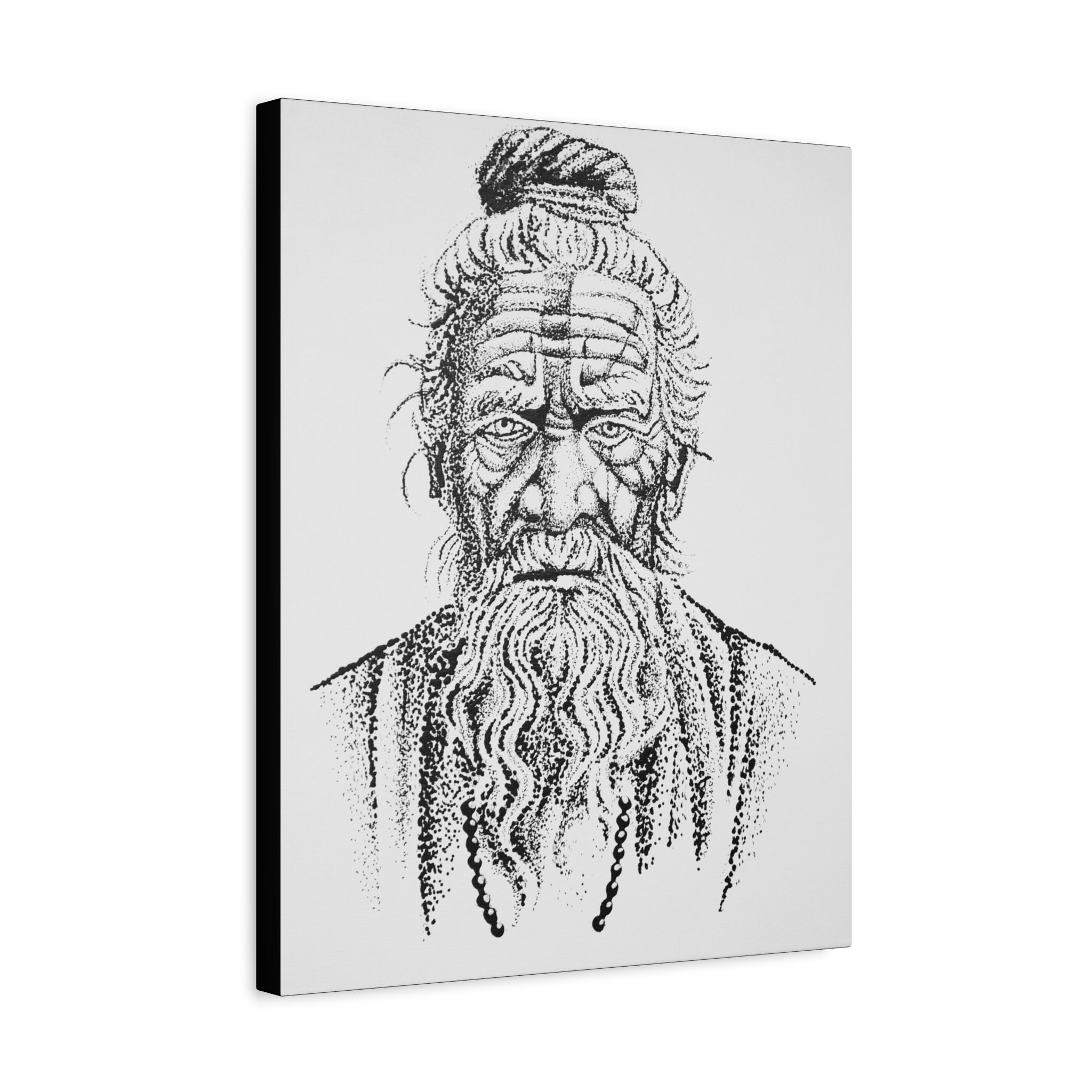 Artistic Canvas Wall Art of an Elder Sage - Vintage Decor for Home, Meditation Spaces, Wise Man Portrait, Spiritual Gift, Contemporary Art