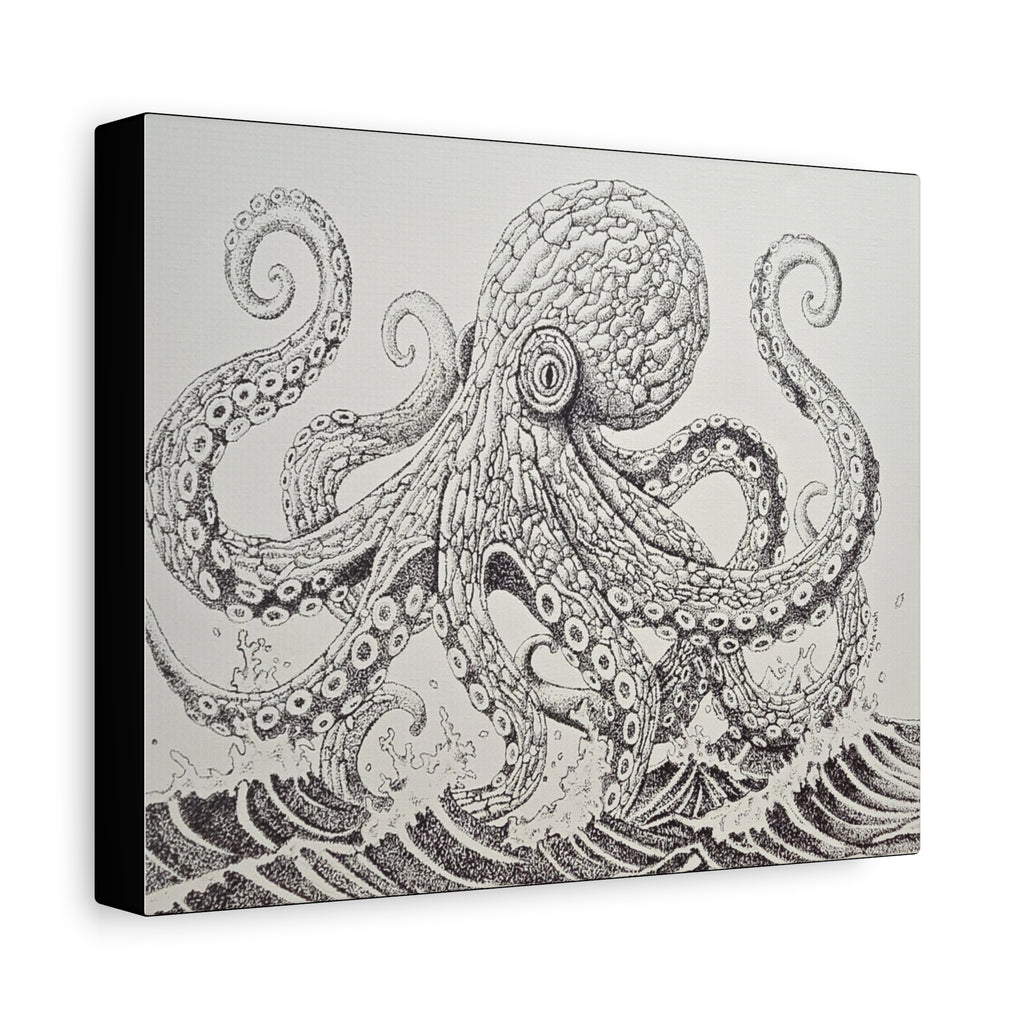 Oceanic Octopus Art Canvas, Nautical Decor for Home, Sea Lover Gift, Wall Art, Beach House Decor, Unique Artwork, Marine Life