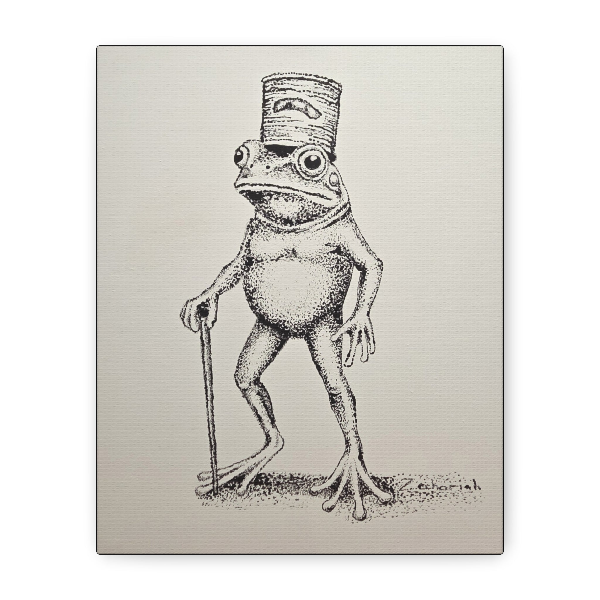 Quirky Animal Art Canvas, Unique Frog Decor, Funky Wall Art, Gift for Nature Lovers, Whimsical Home Decor