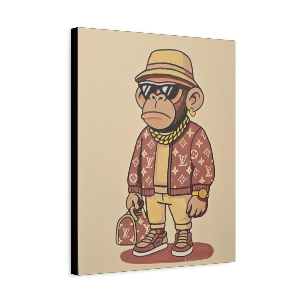Stylish Monkey Art Canvas, Modern Wall Decor, Trendy Home Decor, Unique Gift, Art for Living Room, Hip Hop Vibe, Fun Wall Art