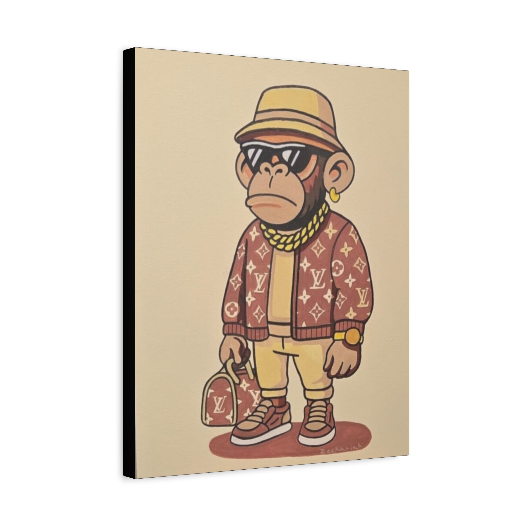 Stylish Monkey Art Canvas, Modern Wall Decor, Trendy Home Decor, Unique Gift, Art for Living Room, Hip Hop Vibe, Fun Wall Art