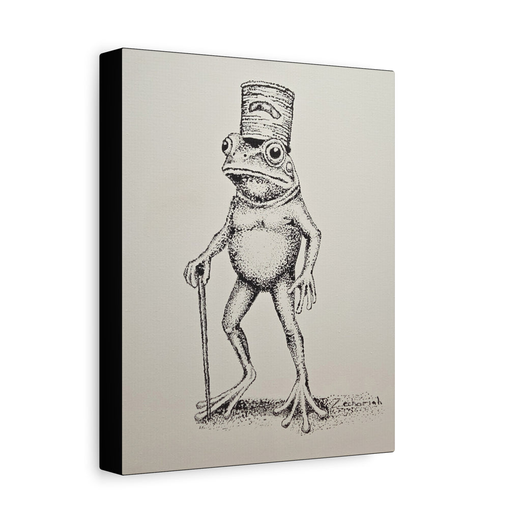 Quirky Animal Art Canvas, Unique Frog Decor, Funky Wall Art, Gift for Nature Lovers, Whimsical Home Decor