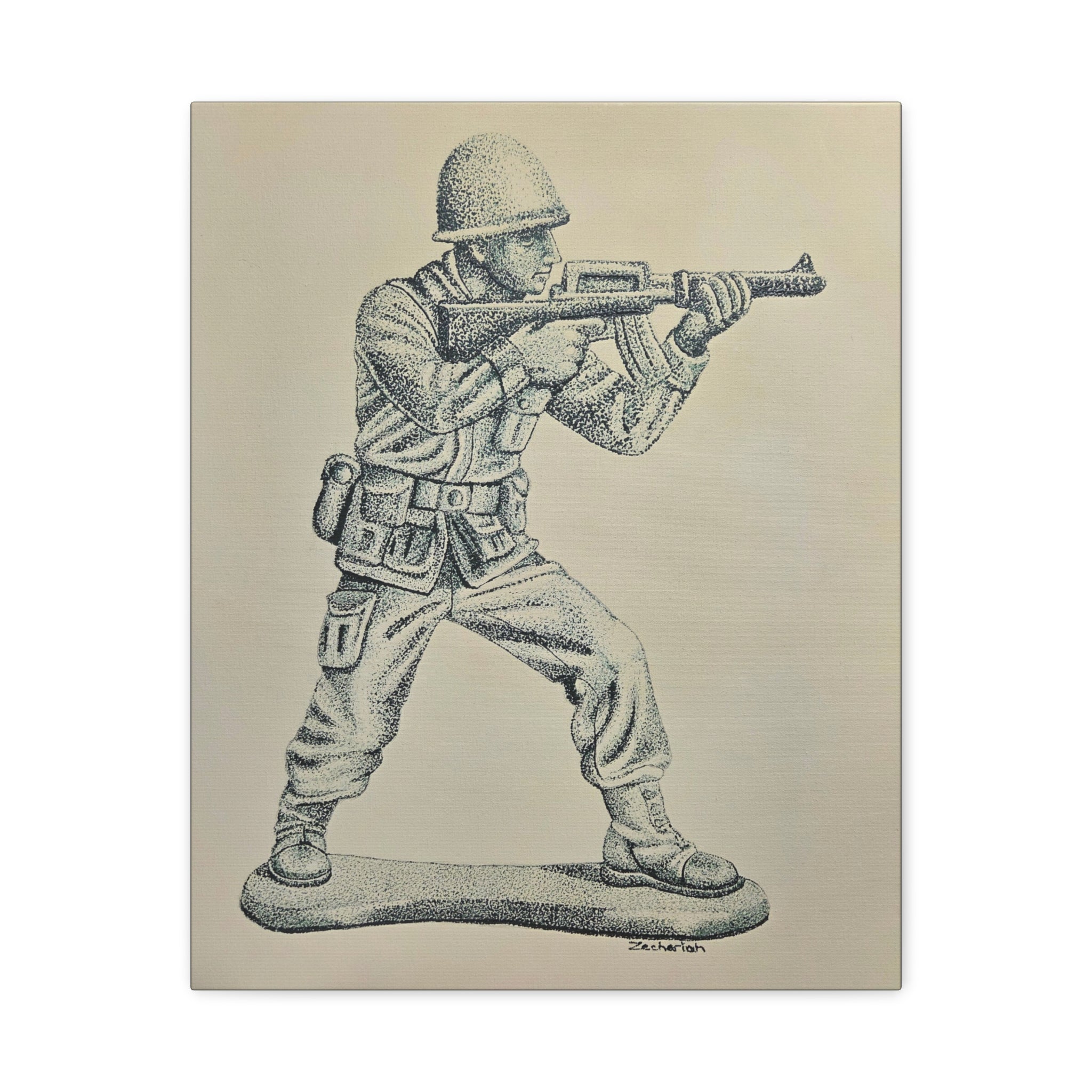 Soldier Art Canvas Print, Vintage Wall Decor for Home, Military Tribute, Unique Gift for Home Office, Personalized Decorative Art