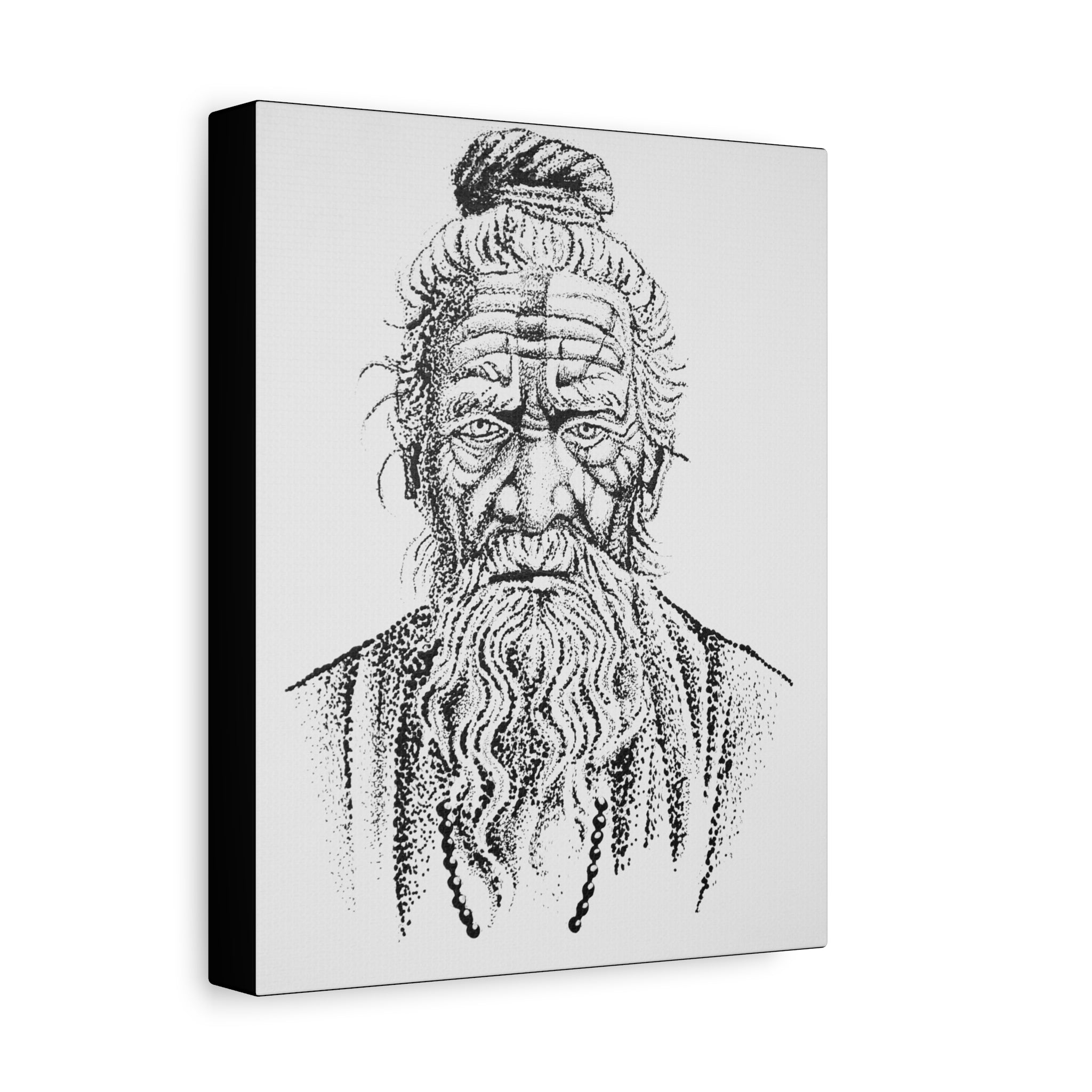 Artistic Canvas Wall Art of an Elder Sage - Vintage Decor for Home, Meditation Spaces, Wise Man Portrait, Spiritual Gift, Contemporary Art