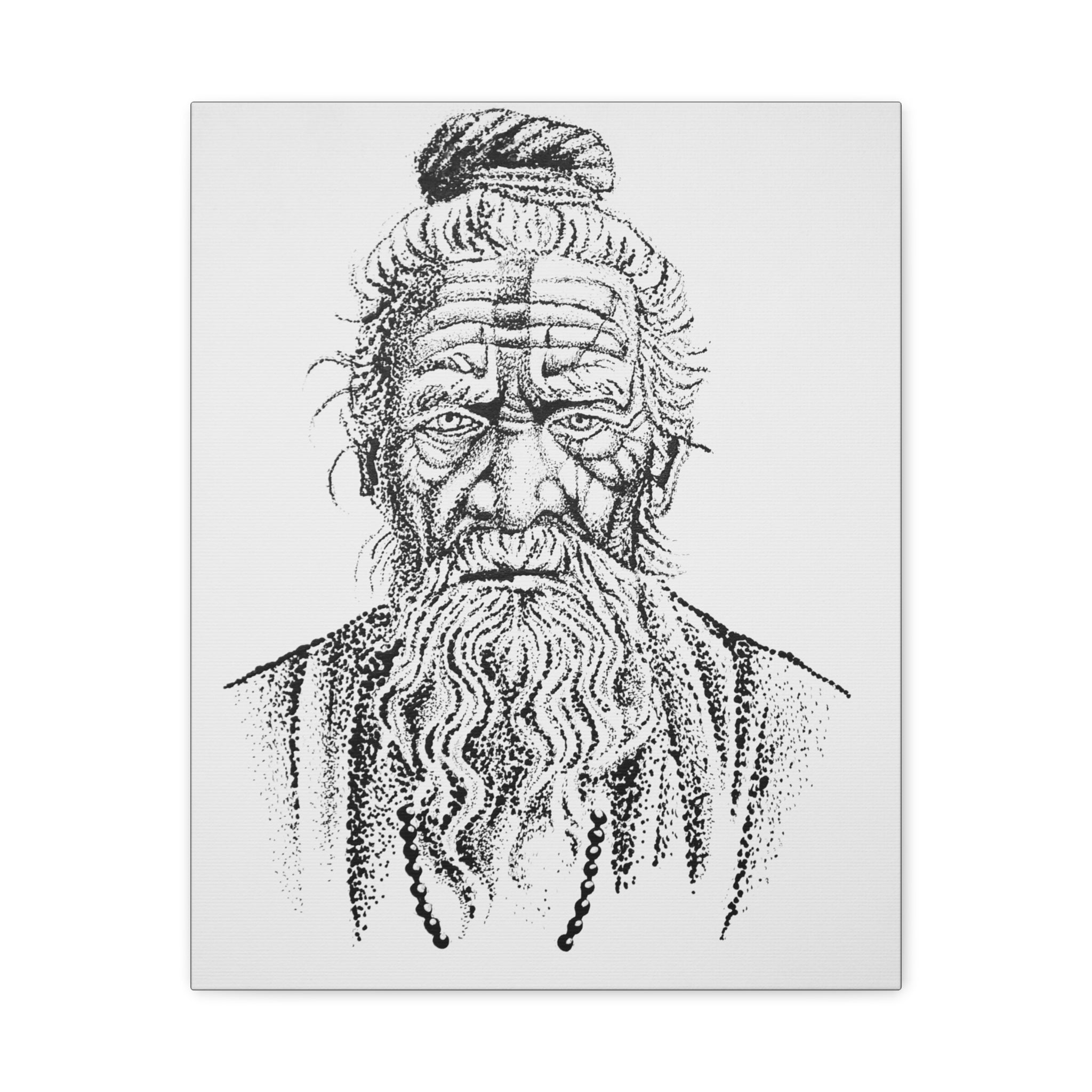 Artistic Canvas Wall Art of an Elder Sage - Vintage Decor for Home, Meditation Spaces, Wise Man Portrait, Spiritual Gift, Contemporary Art