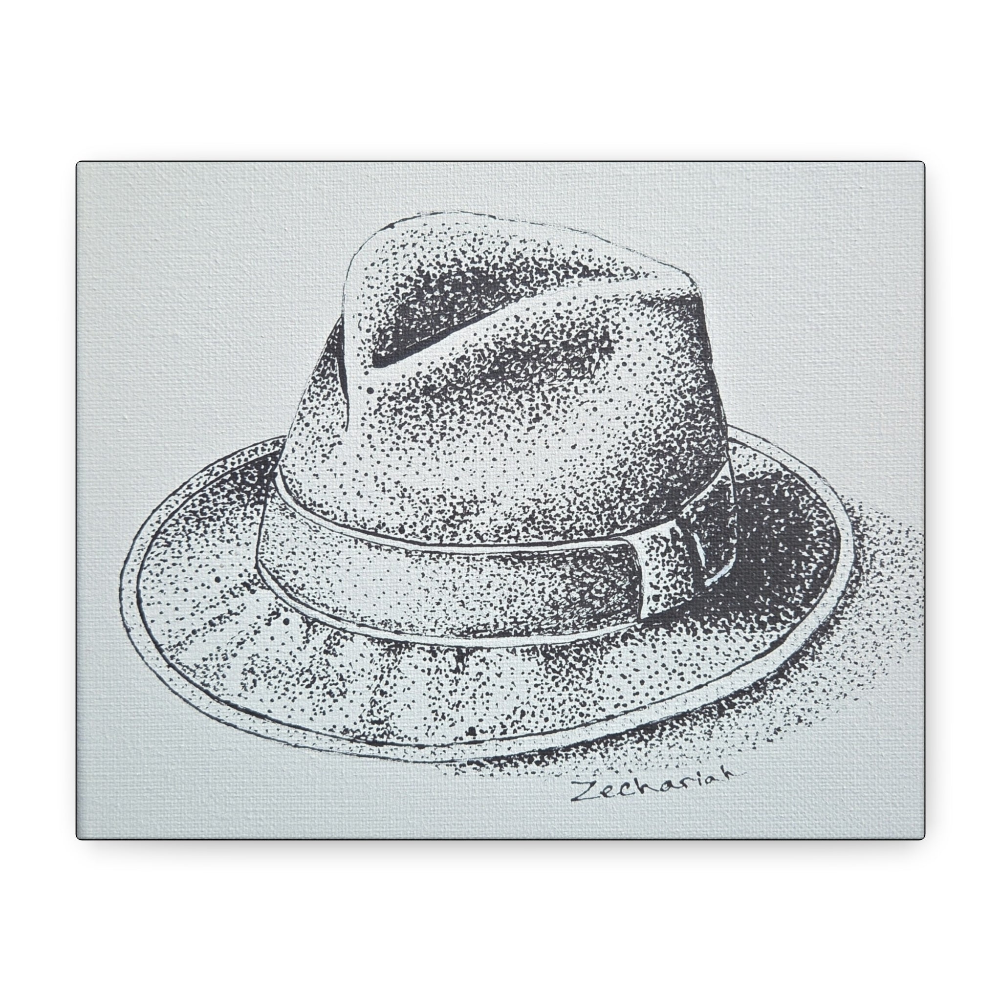 Stylish Wall Art Canvas Print of Classic Fedora Hat, Home Decor, Gift for Hat Lovers, Fashion Enthusiasts, Art Collectors