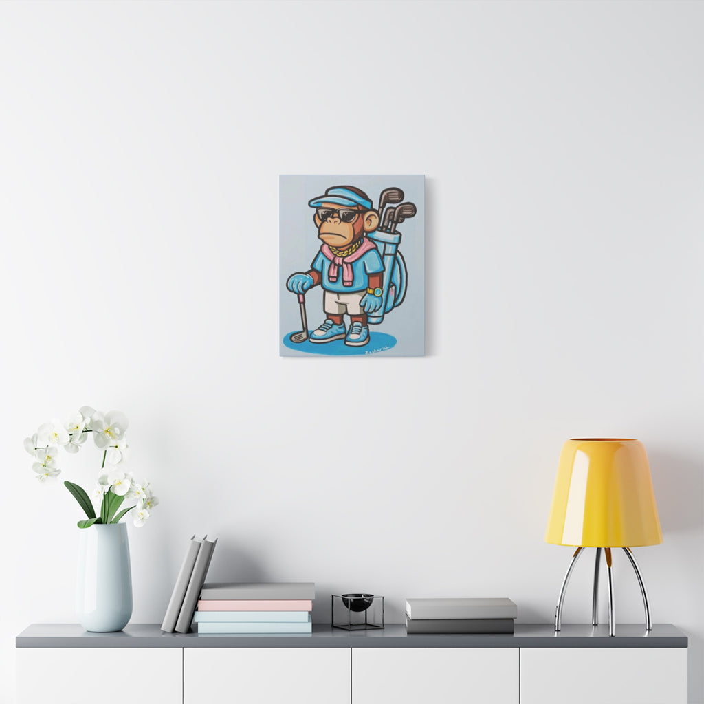 Cool Golf Monkey Canvas Art, Funky Monkey Decor, Wall Art for Golf Lovers, Unique Gift, Golf Club Decor, Fun Home Decor