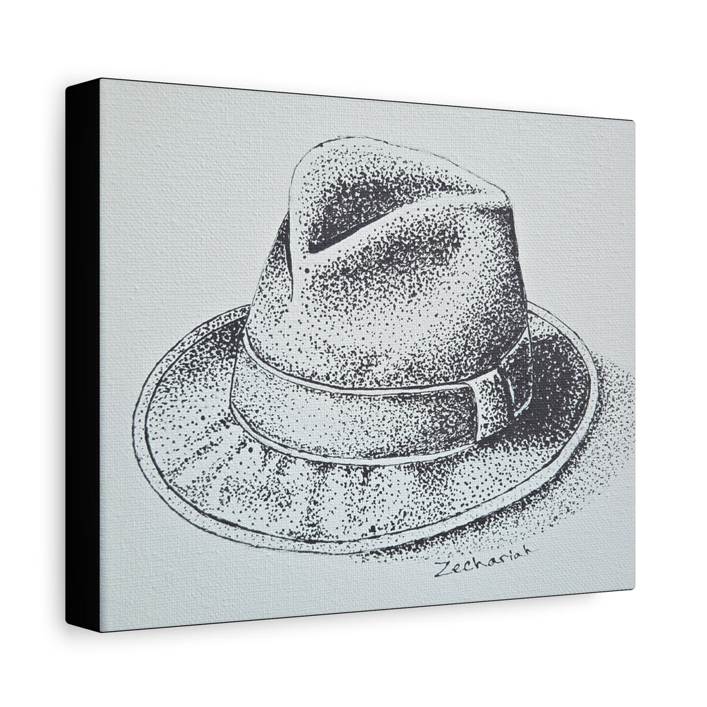 Stylish Wall Art Canvas Print of Classic Fedora Hat, Home Decor, Gift for Hat Lovers, Fashion Enthusiasts, Art Collectors