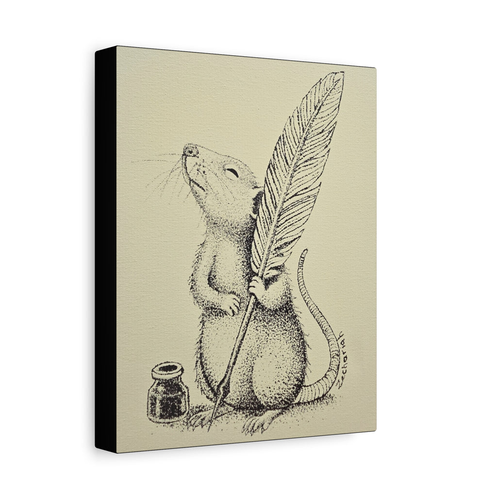 Whimsical Mouse Canvas Print, Cute Wall Art, Home Decor, Gift for Animal Lovers, Nursery Art