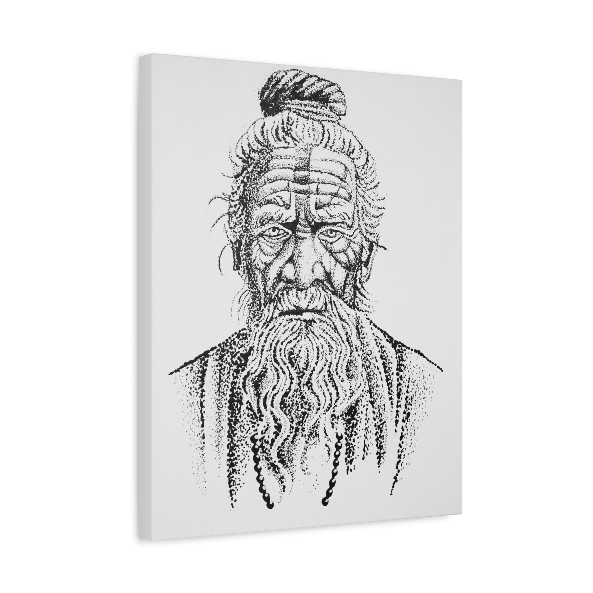 Artistic Canvas Wall Art of an Elder Sage - Vintage Decor for Home, Meditation Spaces, Wise Man Portrait, Spiritual Gift, Contemporary Art