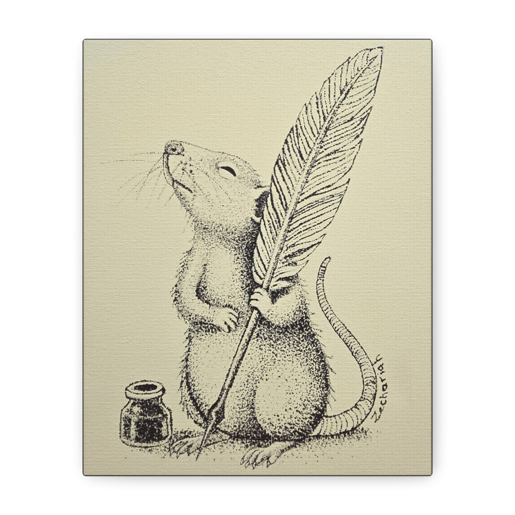 Whimsical Mouse Canvas Print, Cute Wall Art, Home Decor, Gift for Animal Lovers, Nursery Art