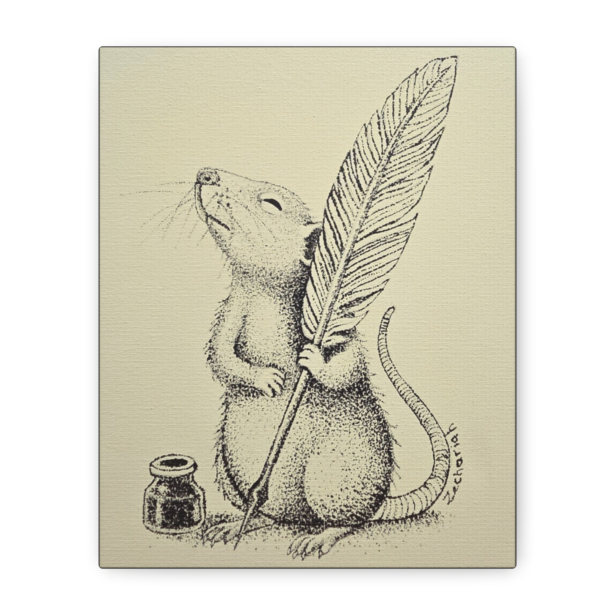 Whimsical Mouse Canvas Print, Cute Wall Art, Home Decor, Gift for Animal Lovers, Nursery Art