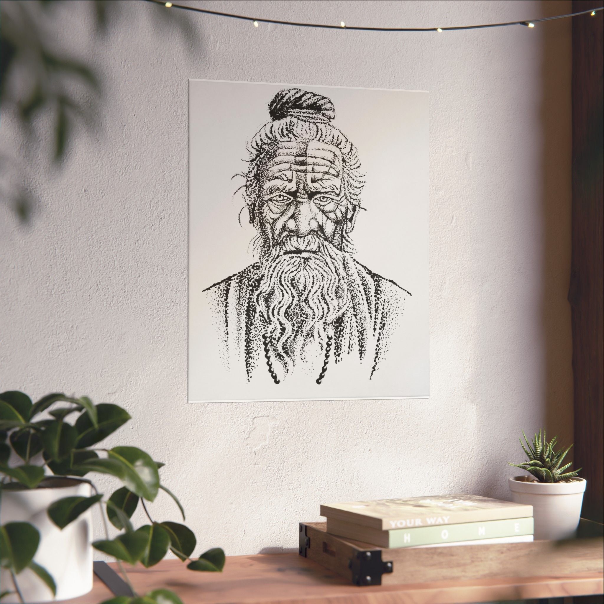 The Sage - Artistic Matte Vertical Posters, Spiritual Wall Decor, Meditation Room Art, Unique Gift for Yoga Lovers, Home Decoration