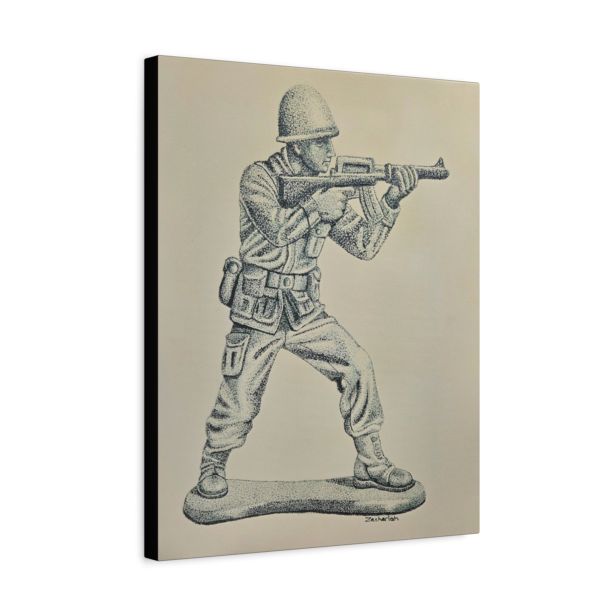 Soldier Art Canvas Print, Vintage Wall Decor for Home, Military Tribute, Unique Gift for Home Office, Personalized Decorative Art