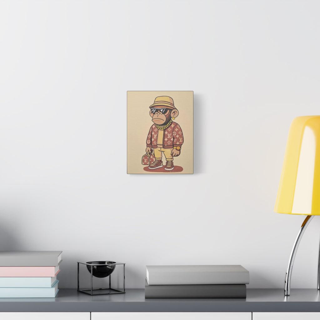 Stylish Monkey Art Canvas, Modern Wall Decor, Trendy Home Decor, Unique Gift, Art for Living Room, Hip Hop Vibe, Fun Wall Art