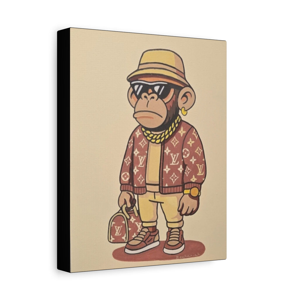 Stylish Monkey Art Canvas, Modern Wall Decor, Trendy Home Decor, Unique Gift, Art for Living Room, Hip Hop Vibe, Fun Wall Art
