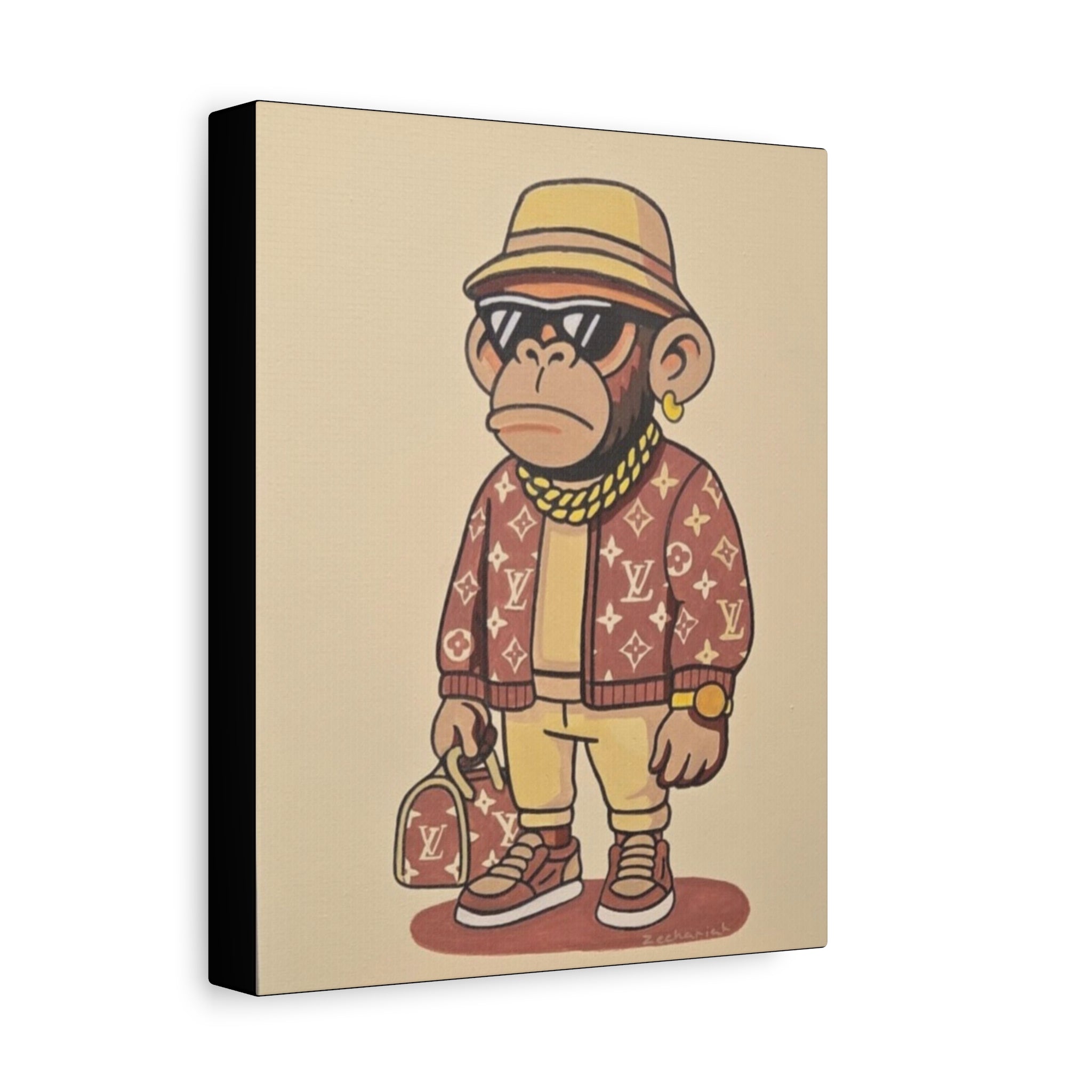 Stylish Monkey Art Canvas, Modern Wall Decor, Trendy Home Decor, Unique Gift, Art for Living Room, Hip Hop Vibe, Fun Wall Art