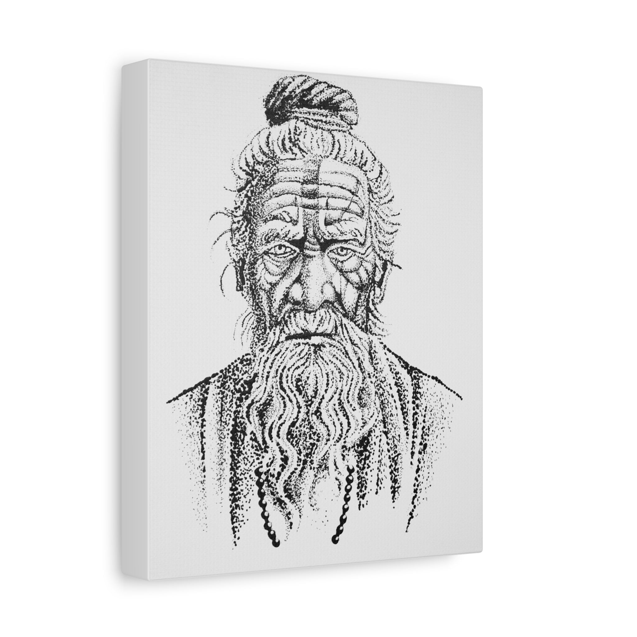 Artistic Canvas Wall Art of an Elder Sage - Vintage Decor for Home, Meditation Spaces, Wise Man Portrait, Spiritual Gift, Contemporary Art