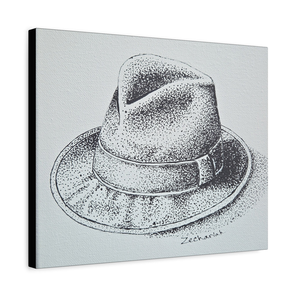Stylish Wall Art Canvas Print of Classic Fedora Hat, Home Decor, Gift for Hat Lovers, Fashion Enthusiasts, Art Collectors