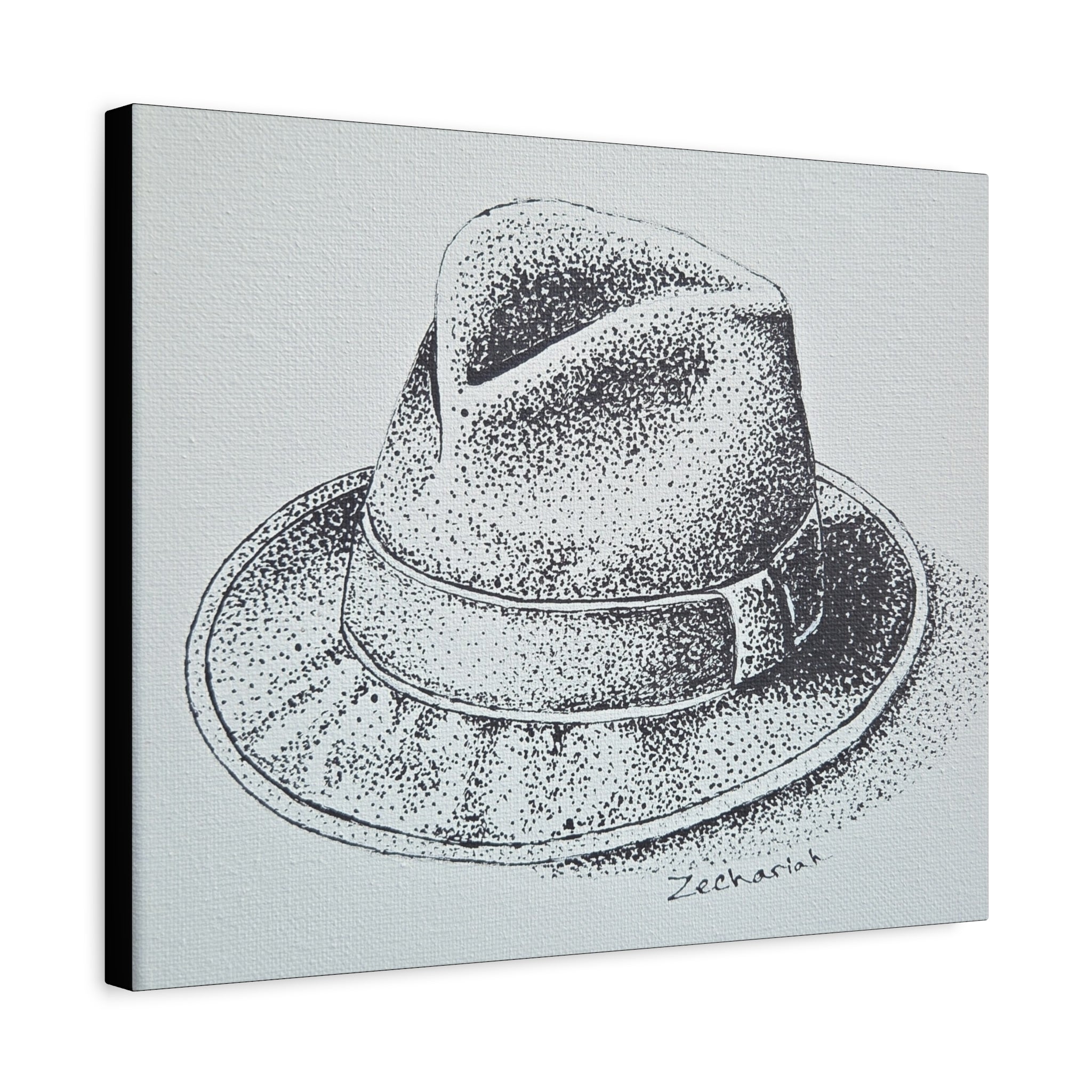 Stylish Wall Art Canvas Print of Classic Fedora Hat, Home Decor, Gift for Hat Lovers, Fashion Enthusiasts, Art Collectors