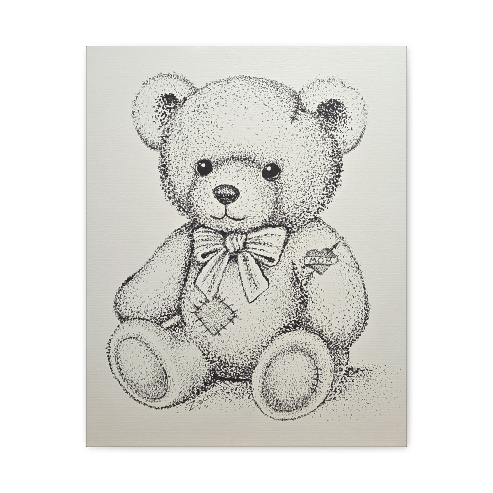 Adorable Teddy Bear Canvas Wall Art, Cute Nursery Decor, Kids Room Wall Art, Gift for Baby Shower, Nursery Wall Decoration