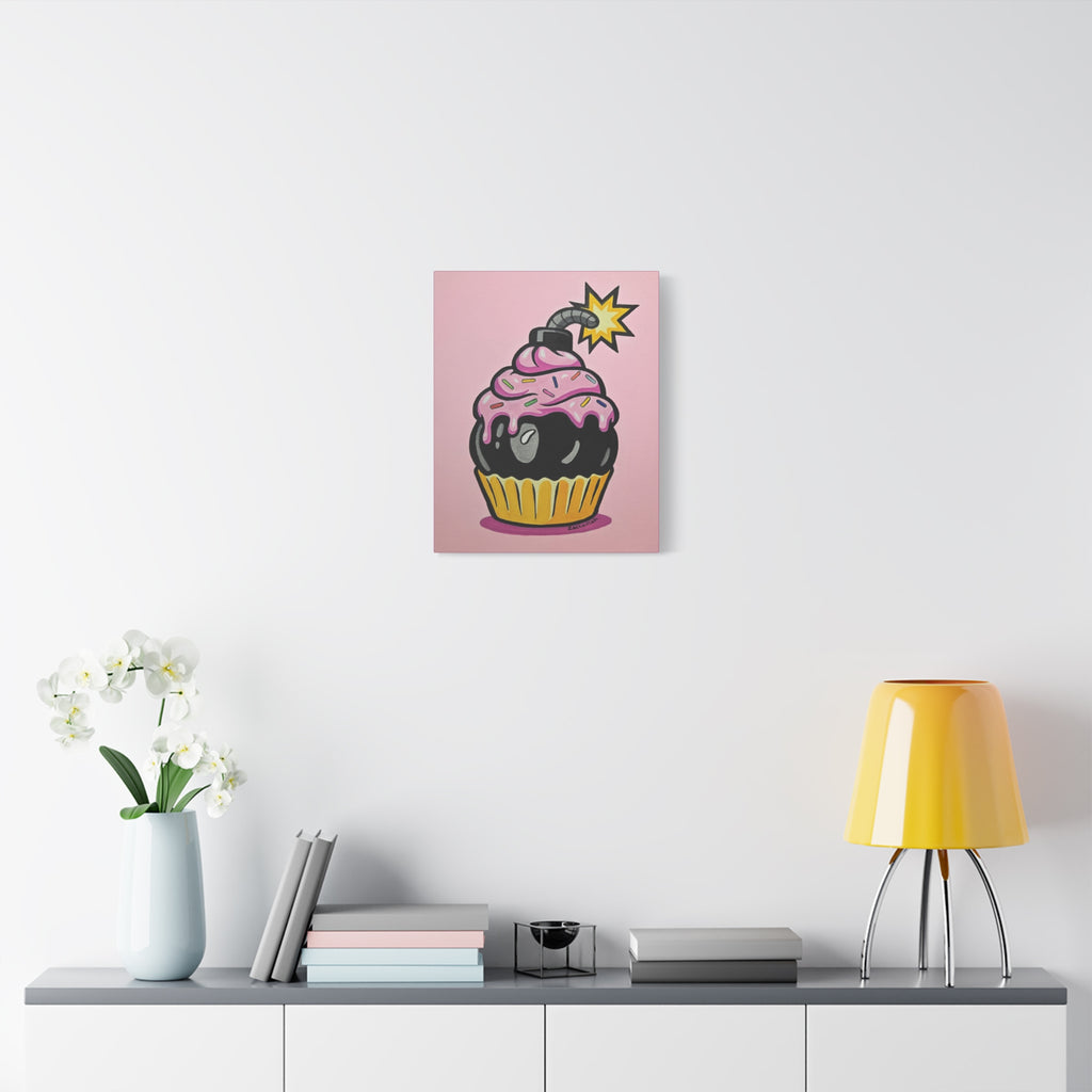 Explosive Cupcake Art Print, Funky Wall Decor, Unique Gift, Birthday Celebration, Fun Kitchen Decor