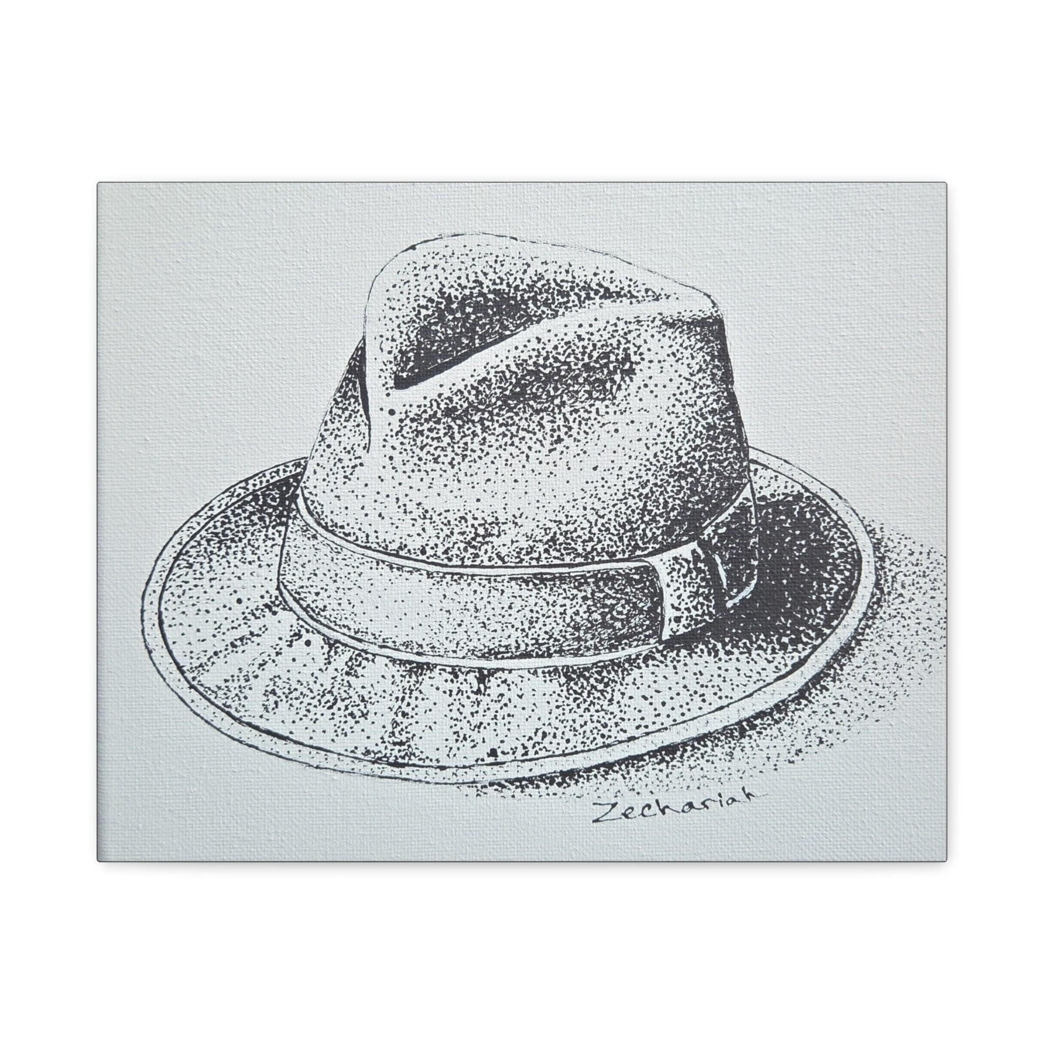 Stylish Wall Art Canvas Print of Classic Fedora Hat, Home Decor, Gift for Hat Lovers, Fashion Enthusiasts, Art Collectors