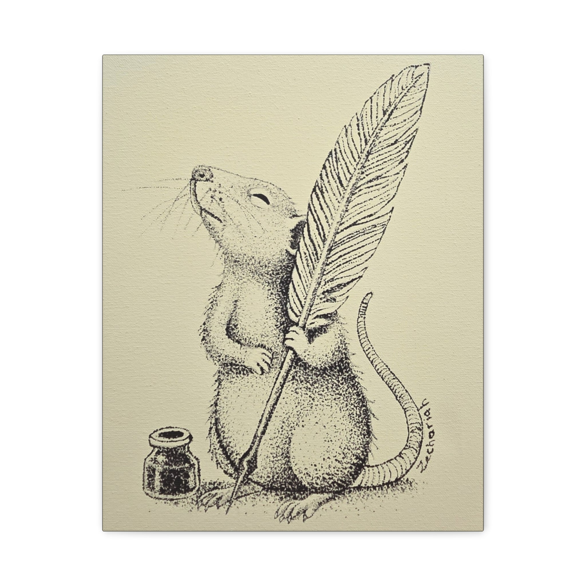 Whimsical Mouse Canvas Print, Cute Wall Art, Home Decor, Gift for Animal Lovers, Nursery Art