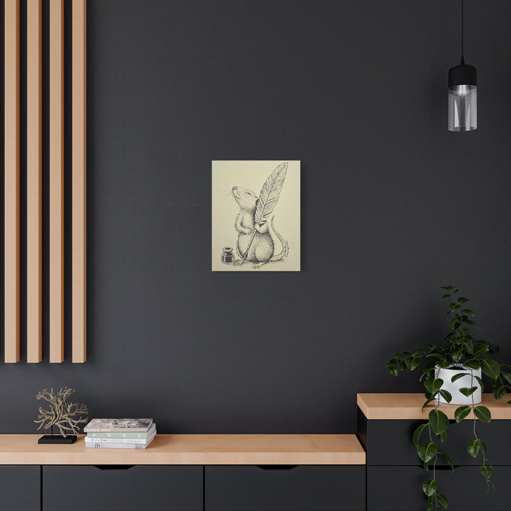 Whimsical Mouse Canvas Print, Cute Wall Art, Home Decor, Gift for Animal Lovers, Nursery Art
